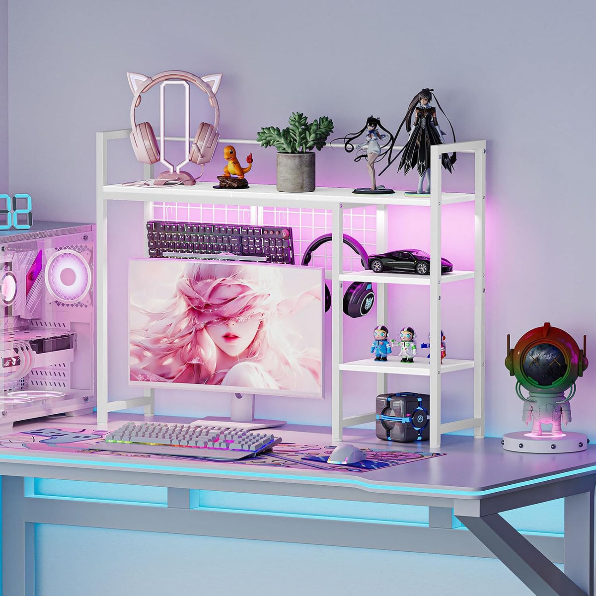 Snughome Desk Shelf, 38.6" Desktop Organizer Shelf, Desk Hutch for Compu...