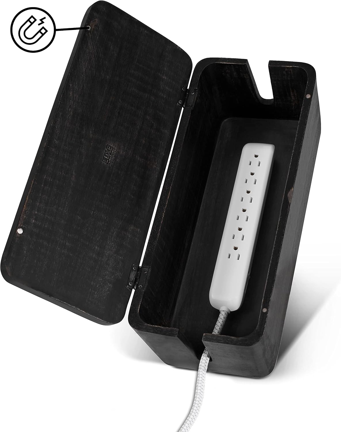 Large Cable Management Box, Wood Wire Organizer & Power Strip Cord Hider