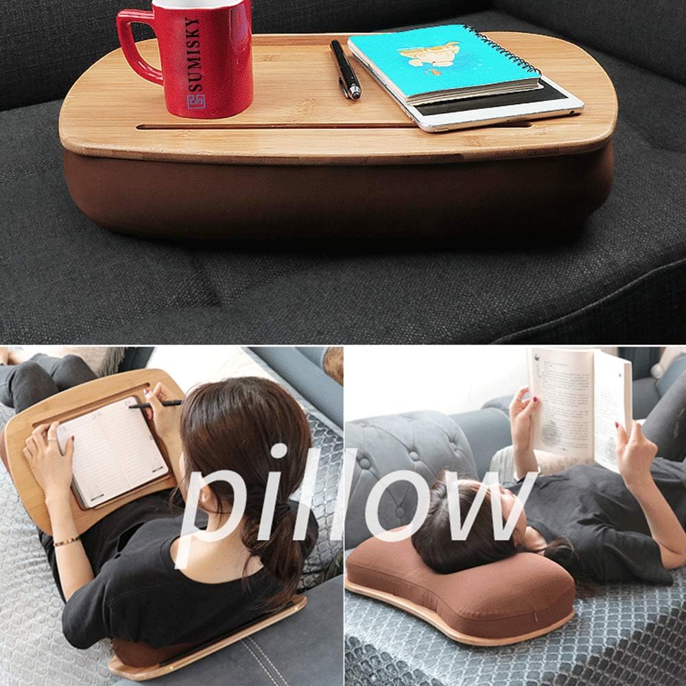 SUMISKY Lap Desk-Portable Laptop Table with Bamboo Platform Phone Holder (M(1...