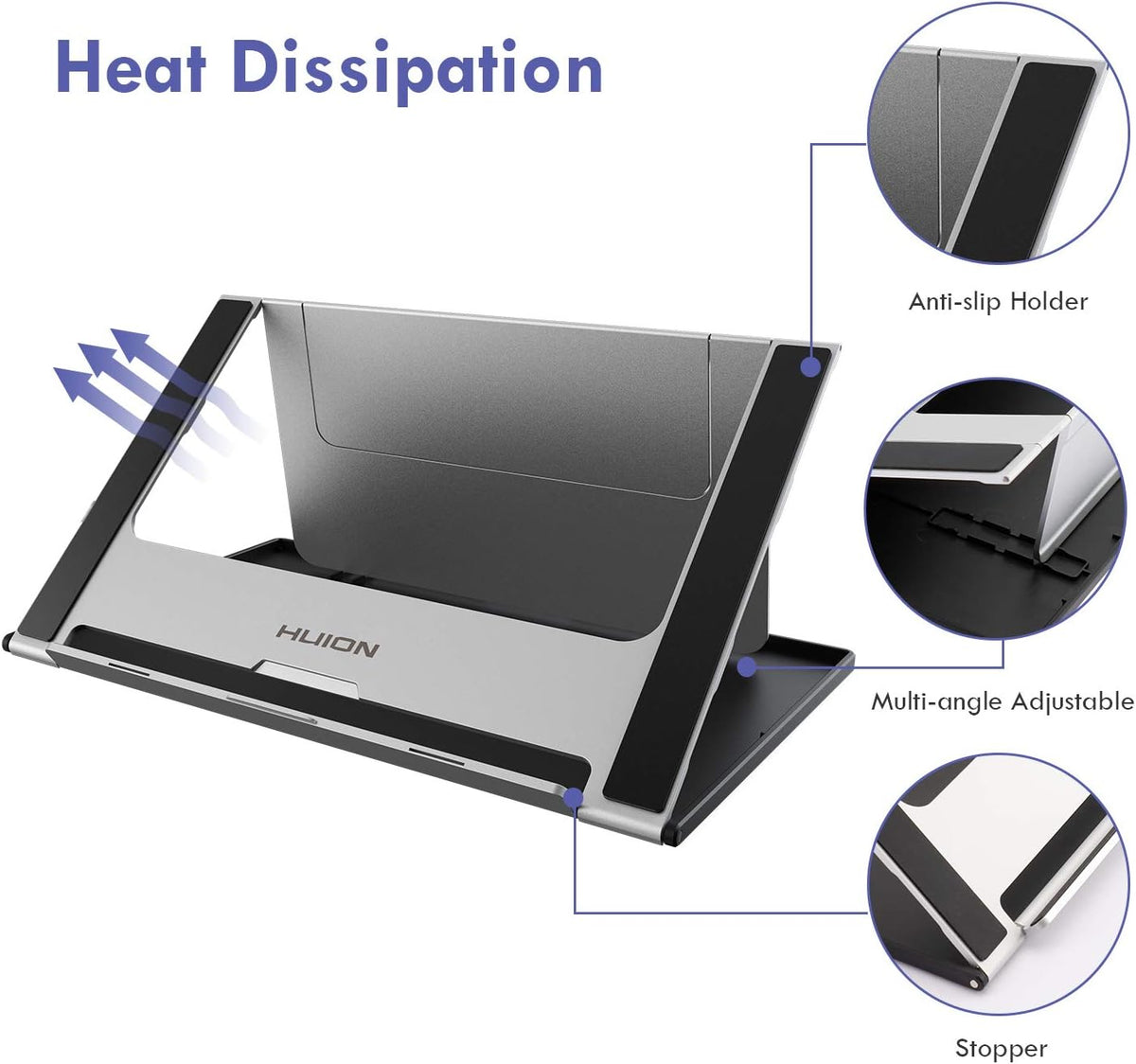 HUION Adjustable Stand Multi-Angle Desk Stand for 10-15.6" Drawing Tablet