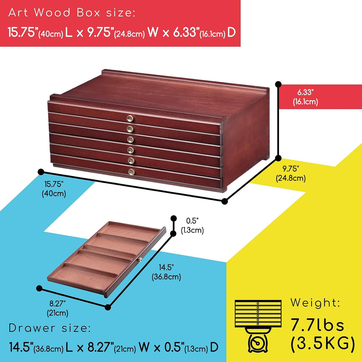 MEEDEN Art Supply Storage Box: 6 Drawers Pencil Organizer Craft Storage