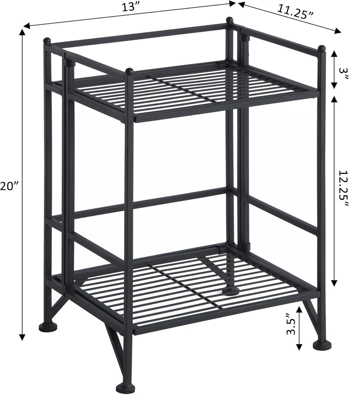 Convenience Concepts Xtra Storage Shelves - 2-Tier Folding Metal Storage Shel...