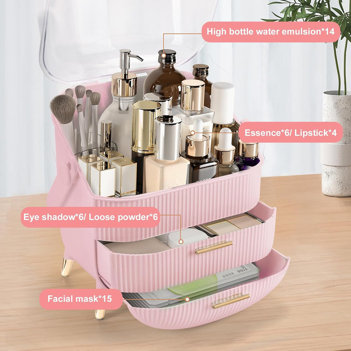 YGJT Make up Organizers and Storage, Makeup Organizer for Vanity, Cosmetics S...