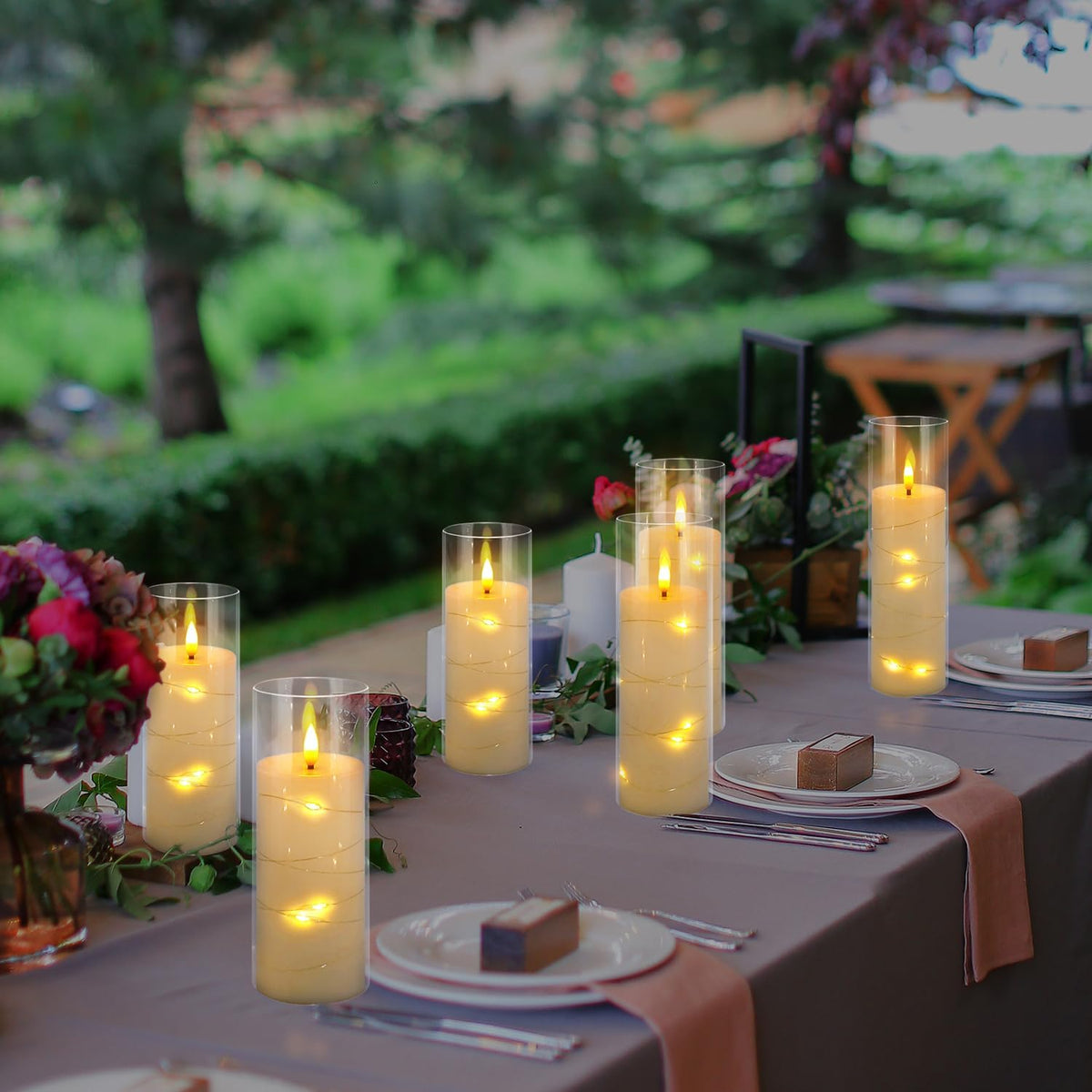 YOROXRG Flickering Flameless Candles Battery Operated with Remote,Led Pillar ...