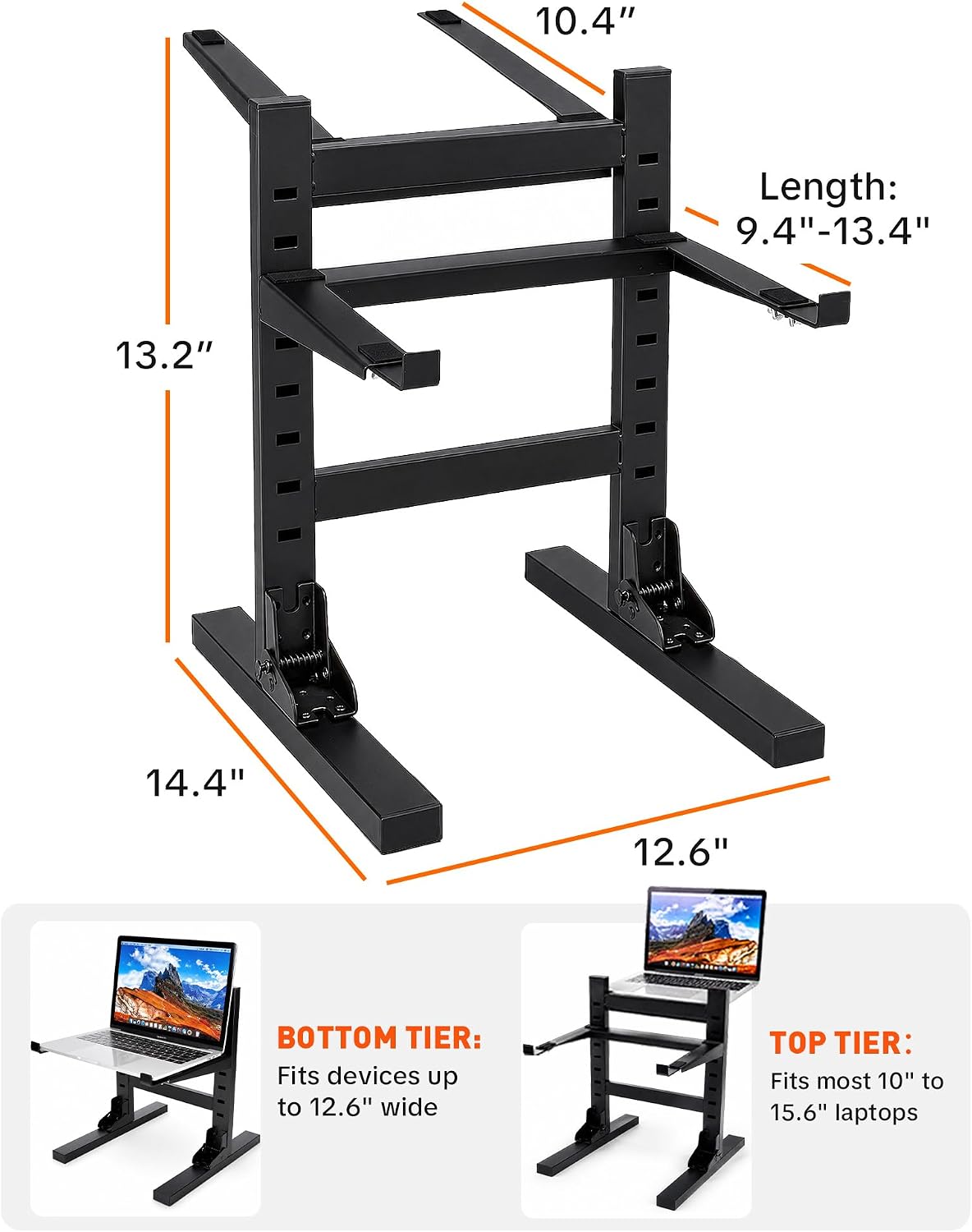 HULISEN DJ Laptop Stand, Dual Tier Foldable Stand for Laptop & Controller