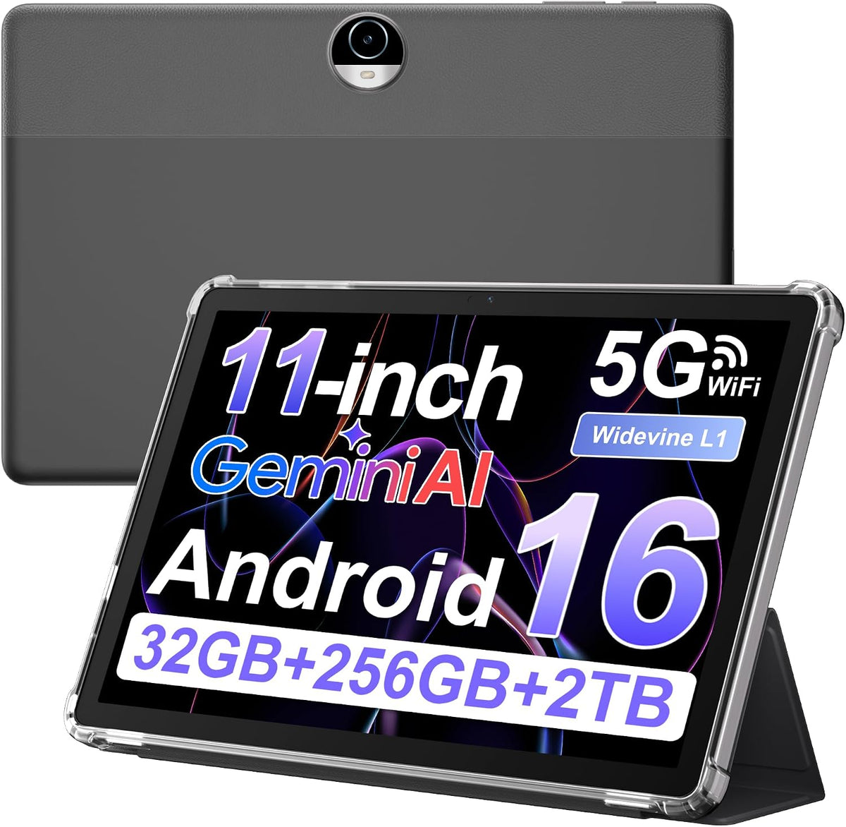 Gemini AI Android 16 Tablet, 11 inch Tablet with 32GB+256GB+2TB Expand, Elect...