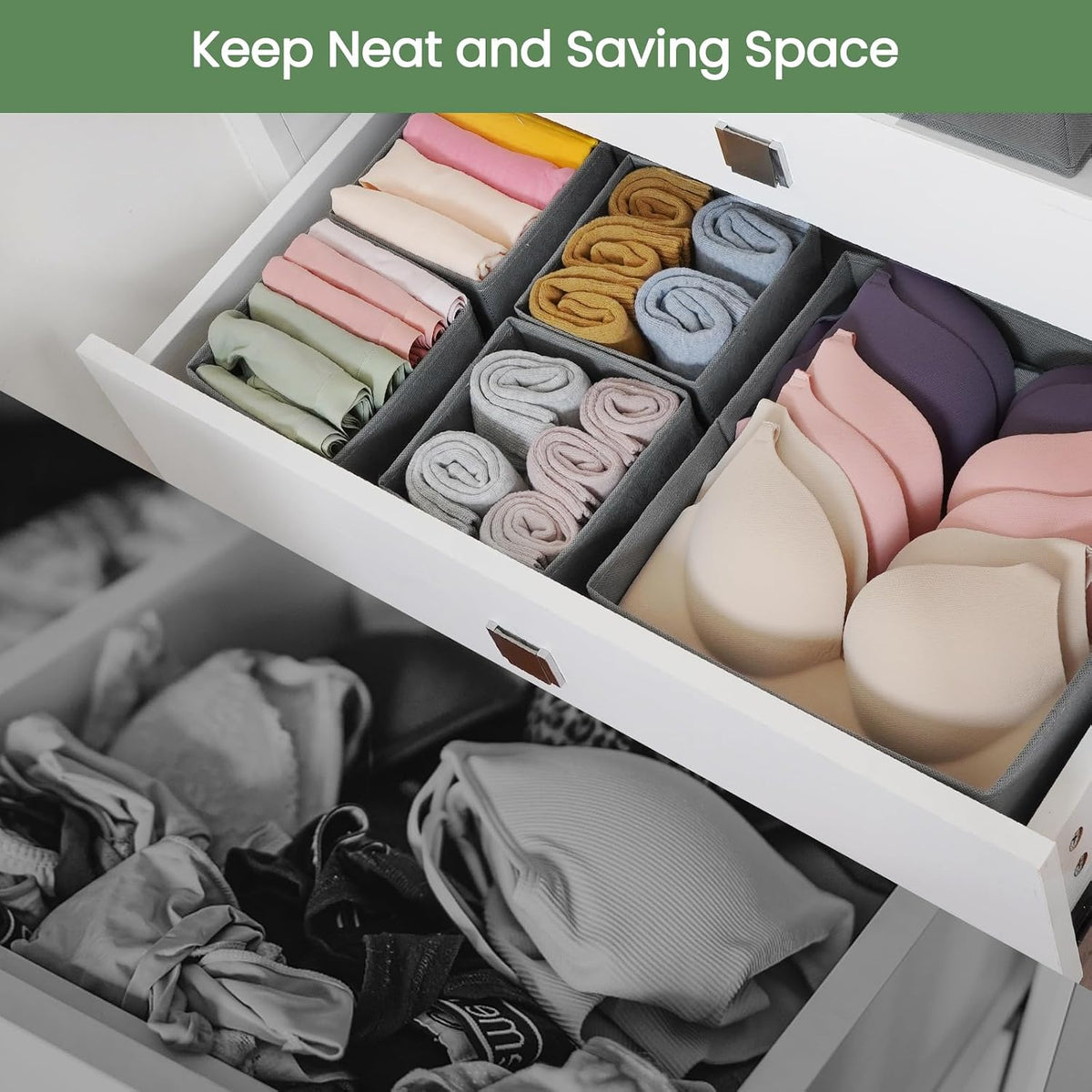 Criusia Drawer Organizer Clothes,16 Pack Underwear Drawer Organizers, Foldabl...