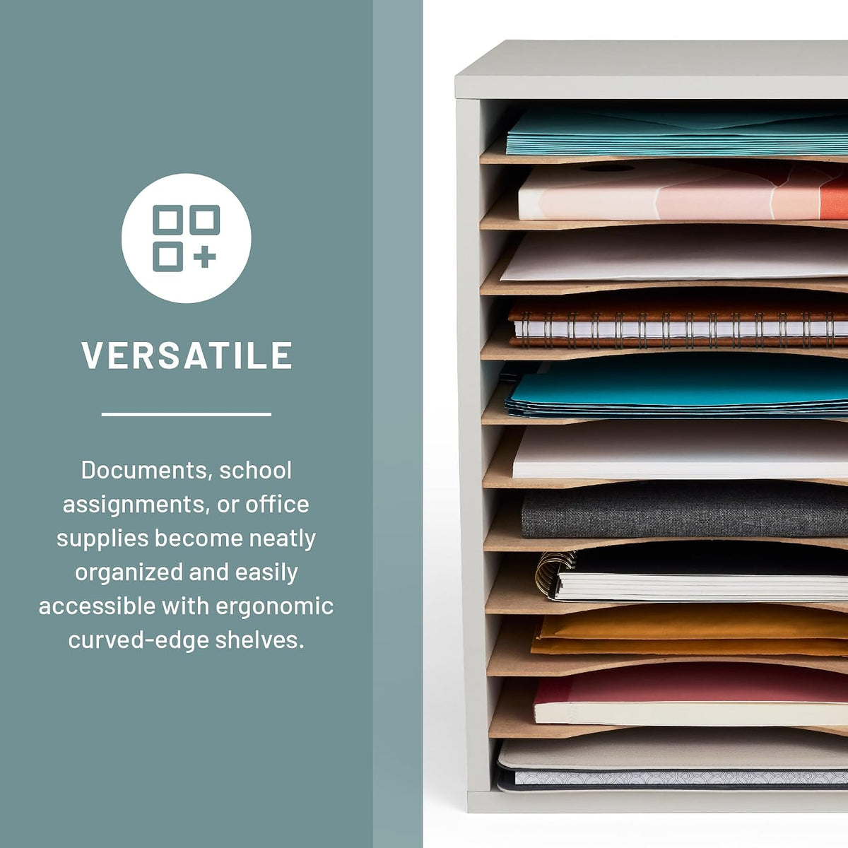Safco Vertical Literature Organizer, 11 Compartments, Office and Classroom Ma...