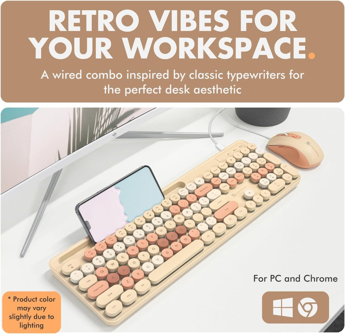 X9 Wired Keyboard and Mouse Combo with Phone/Tablet Holder - Full-Sized 109 K...