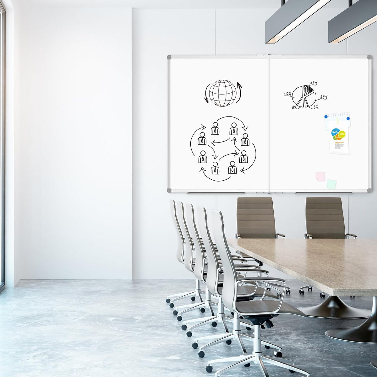 Lockways Magnetic Dry Erase Board 48" x 36", Foldable Whiteboard