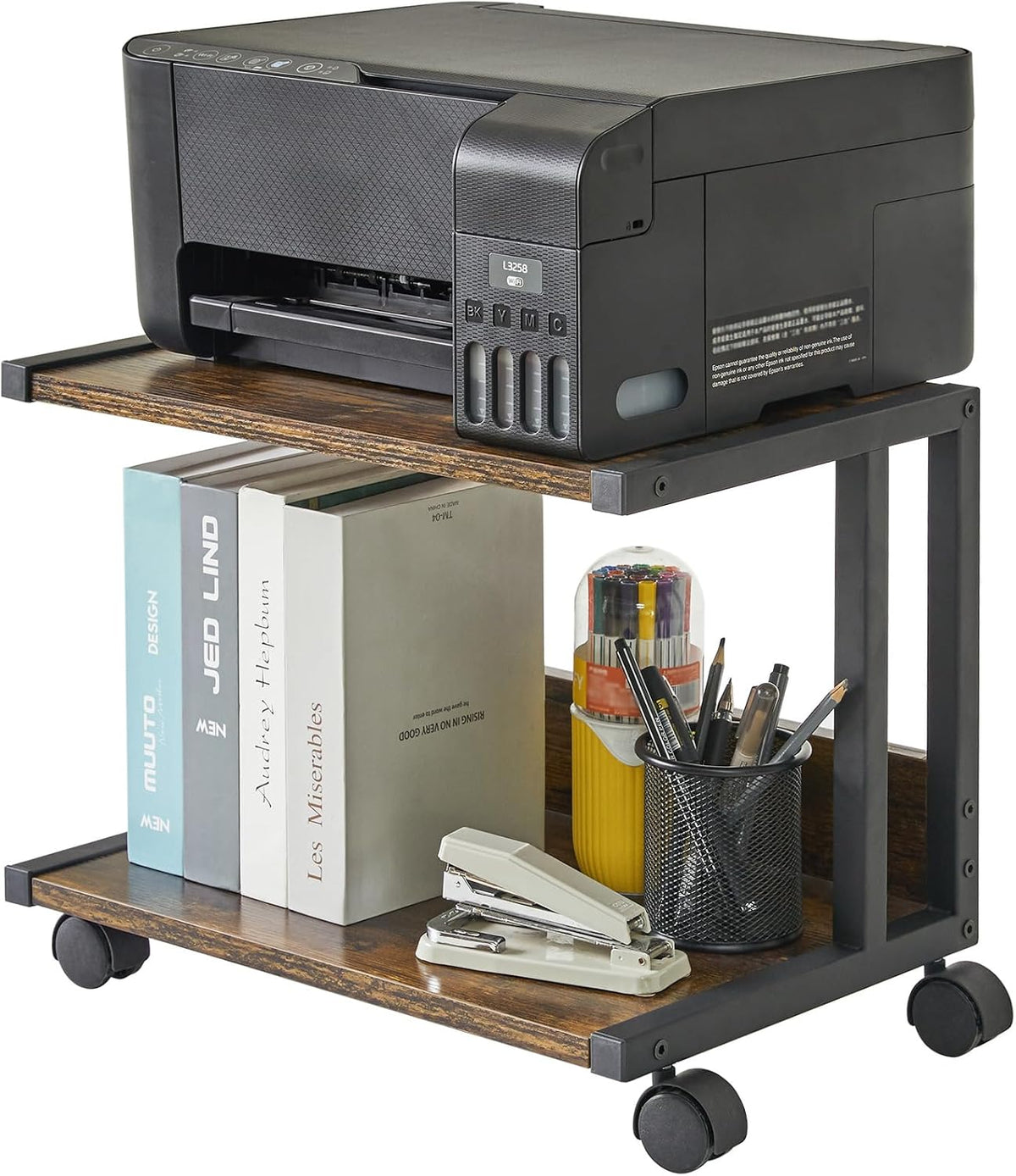 IBUYKE 2 Tier Printer Cart,Under Desk Printer Stand TLJ007H