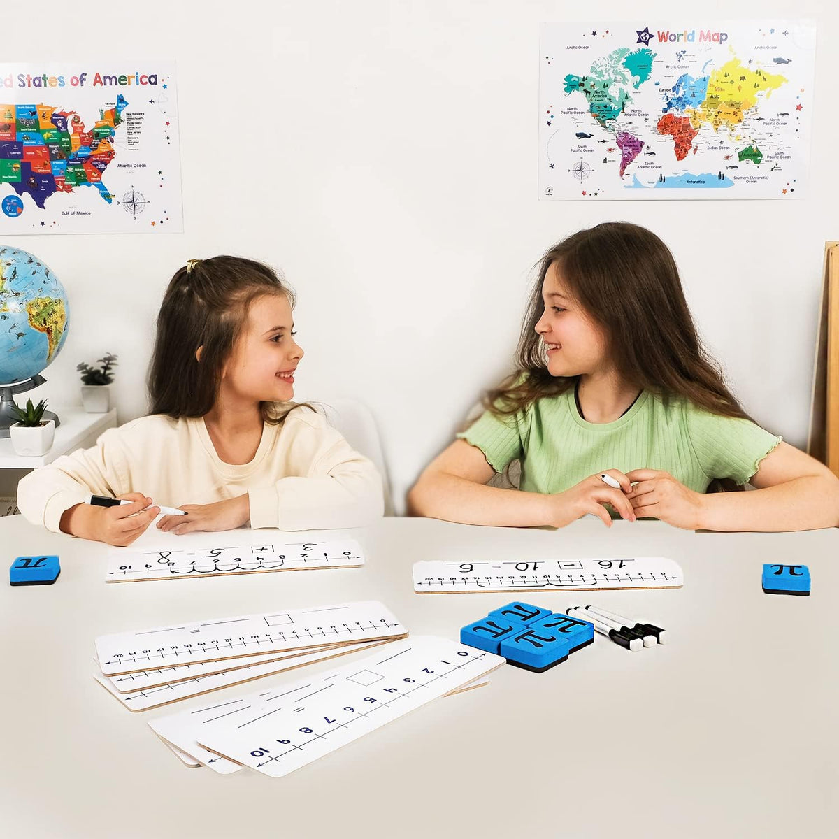 Simply Magic 12-Pack Double-Sided Dry Erase Number Line White Boards 4"x...