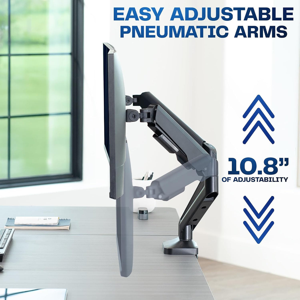 VIVO Dual Pneumatic Arm Ultra-Wide Monitor Mount for up to 35 inch Screens, H...