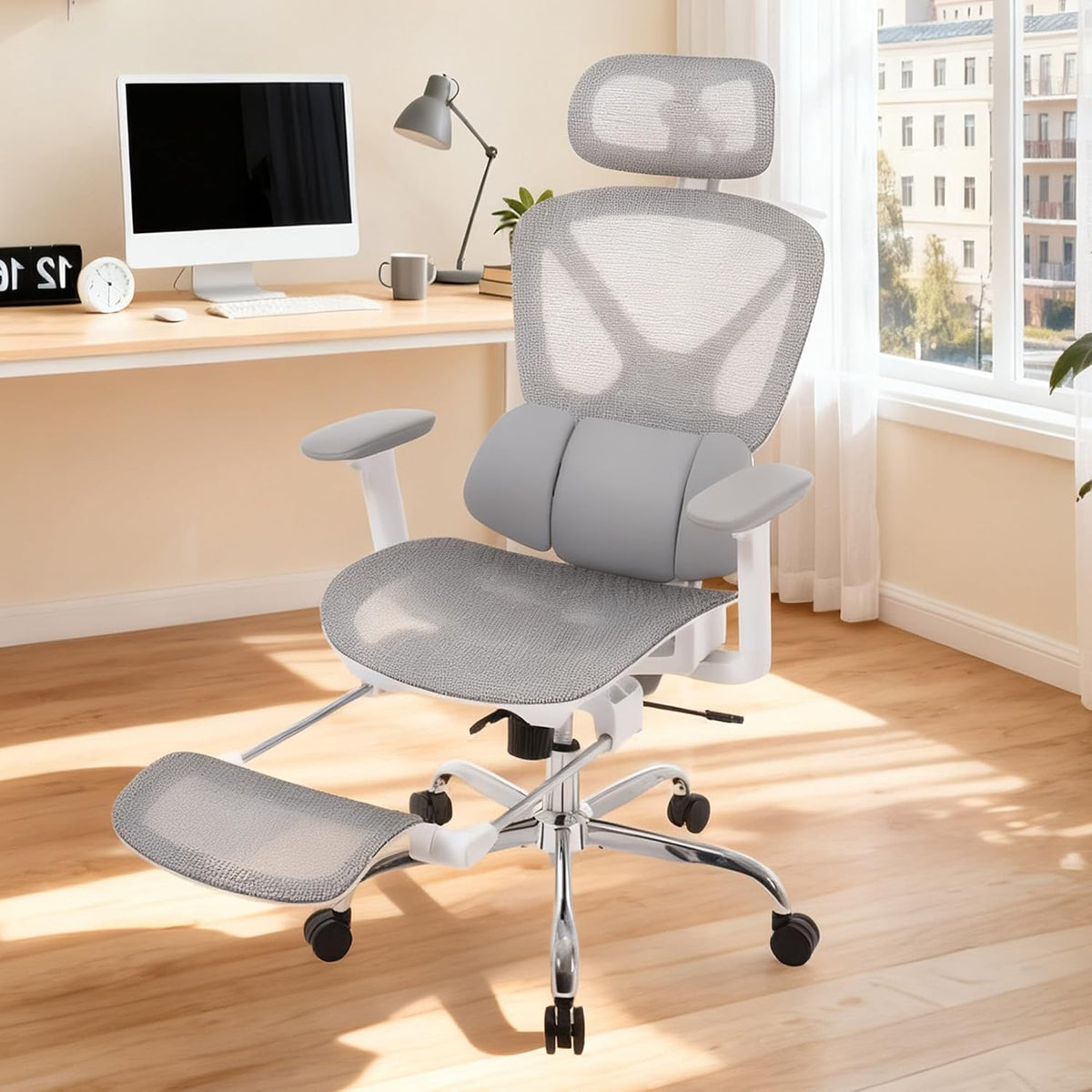 LuxErgo Big & Tall Ergonomic Mesh Office Chair 350lbs, High Back Reclinin...
