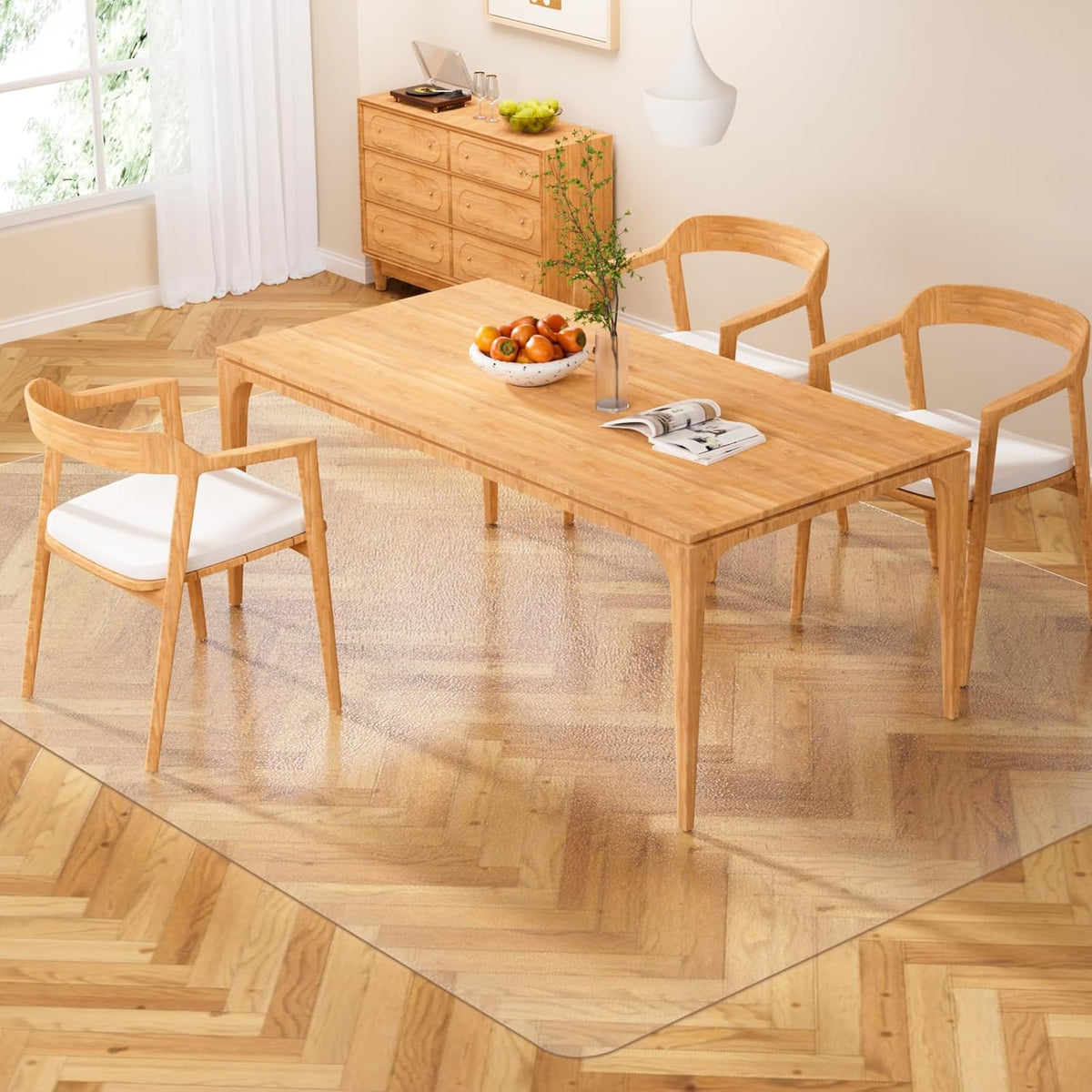 Clear Floor Mat 5'x8' for Under Dining Table – Plastic Waterproof Non...