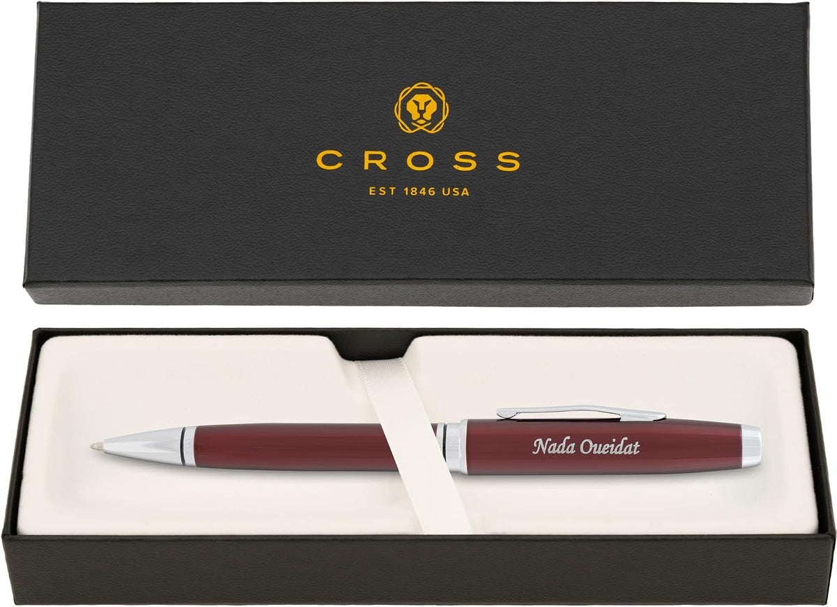 Cross Coventry Personalized Ballpoint Pen in Red Lacquer with Chrome Trim