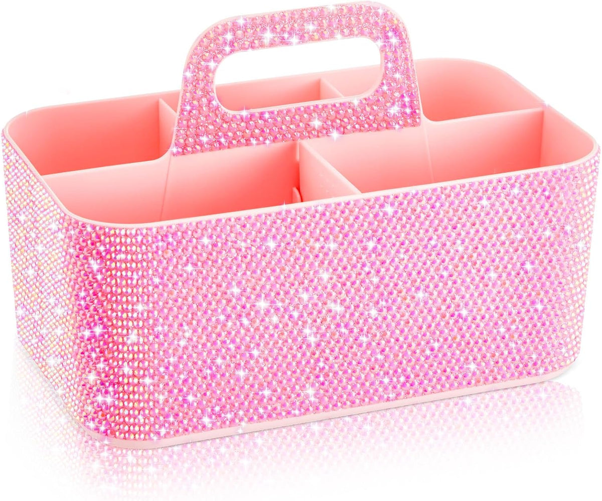 Marspark Bling Makeup Caddy Organizer with Handle, Sparkly Art Craft Holder, ...