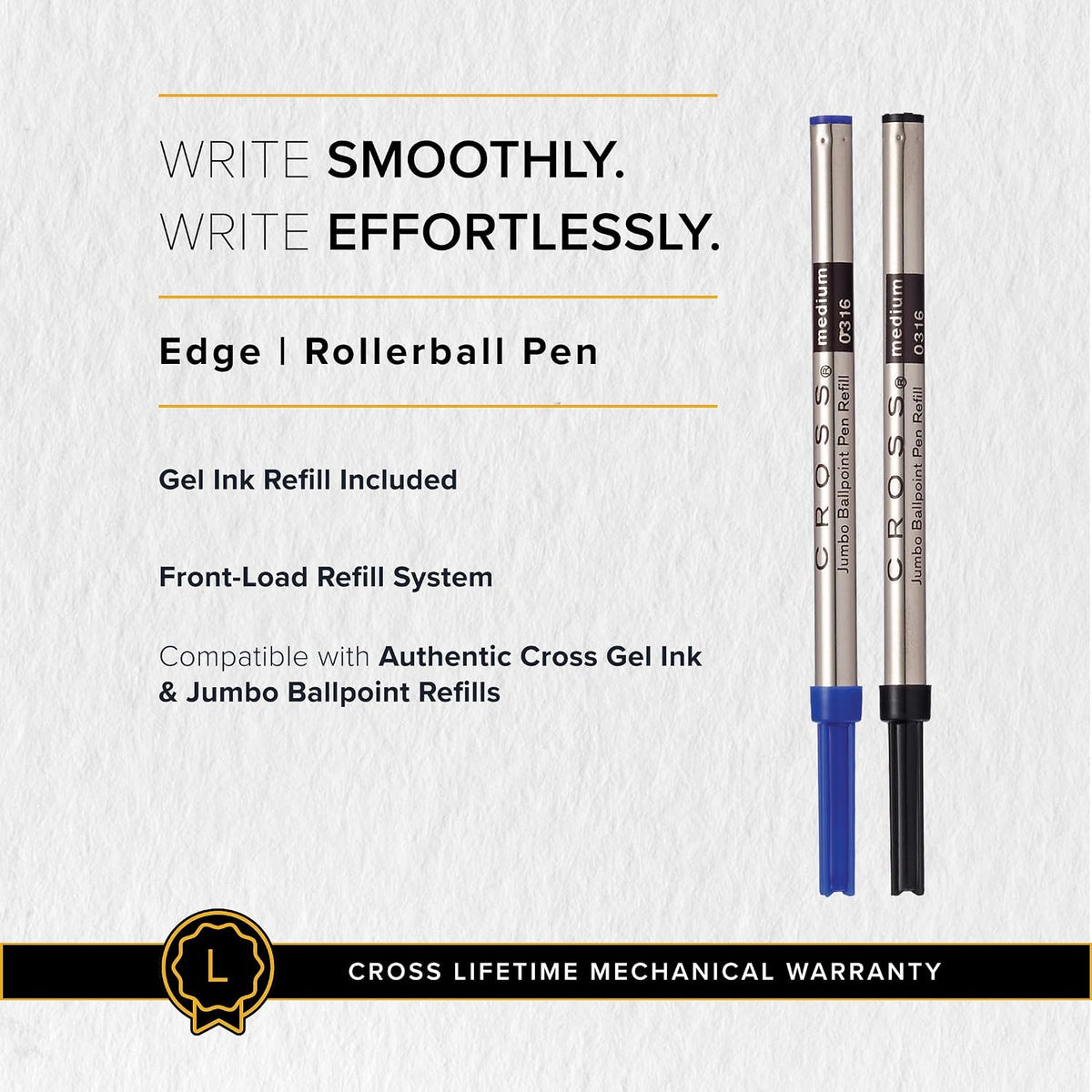Cross Edge Formula Red Selectip Rollerball Pen, Medium Point, Black Ink