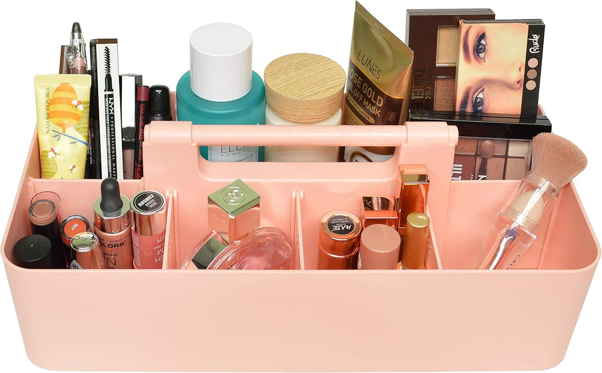 Portable Caddy Organizer - Stackable Plastic Caddy with Handle | Desk, Makeup...