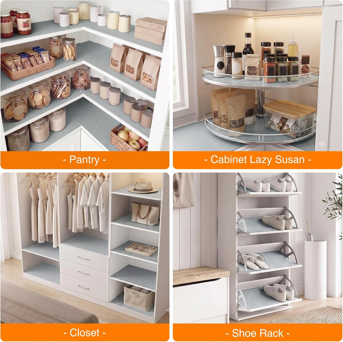 Shelf Liners for Kitchen Cabinets 16-inch: Non-Adhesive 16" W x 300" L