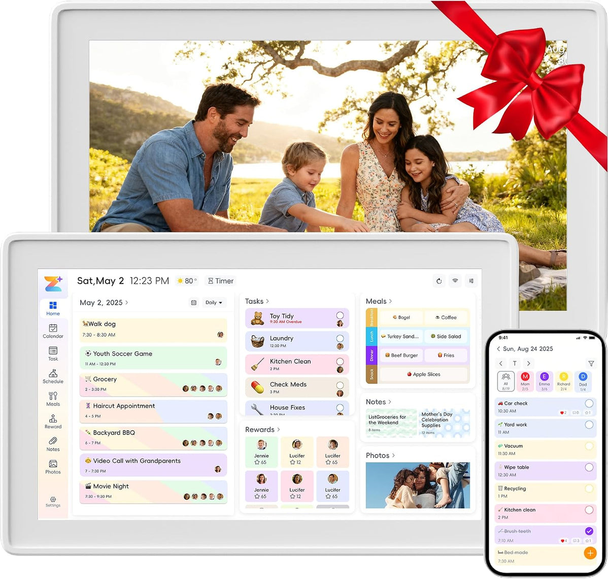 Digital Calendar,15.6-inch Digital Wall Planner & Chore Chart, Touchscree...