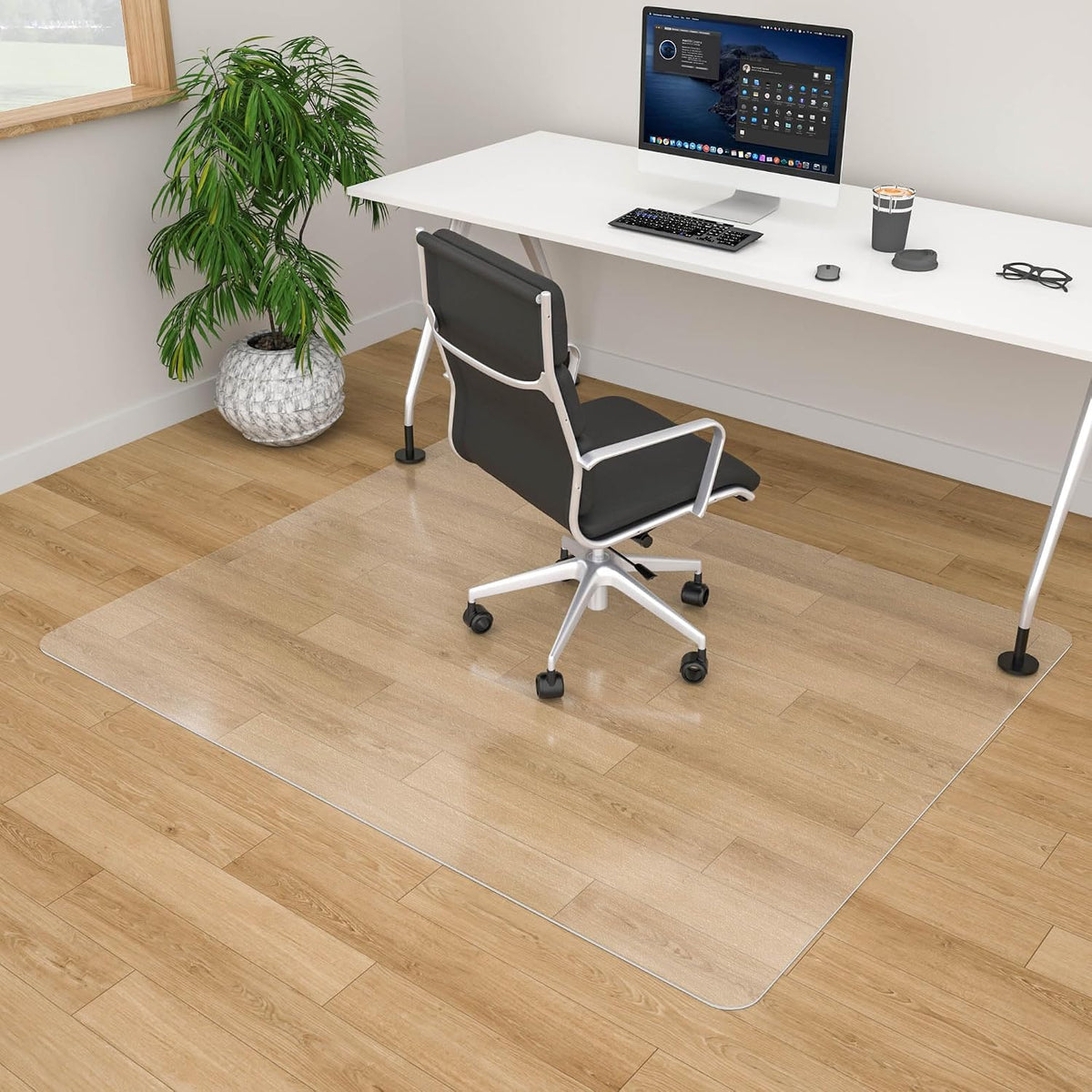 100pointONE Office Chair Mat- 46" x 60" Clear Floor Protector Mat f...