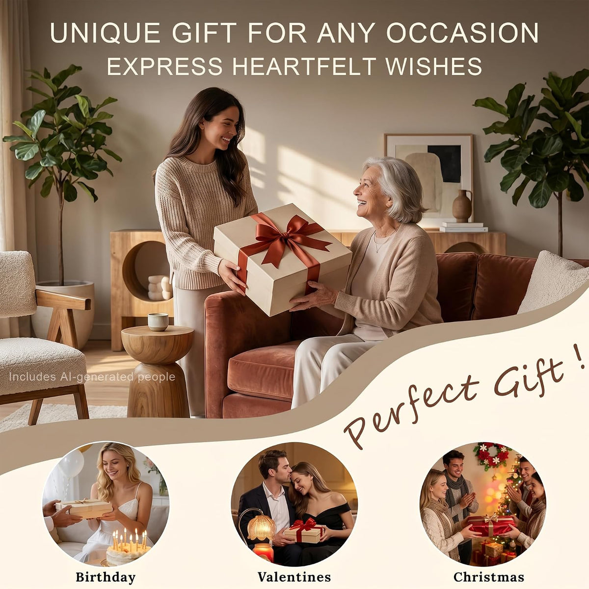 PoKat 21'' Modern Ceramic Table Lamp with Gift Box, White for Bedroom...