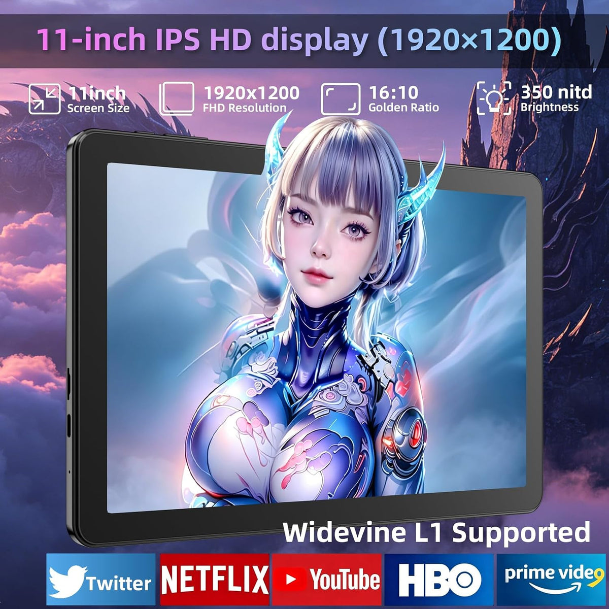11 inch Tablet with Keyboard,Android 16 Tablet with Octa Core Processor