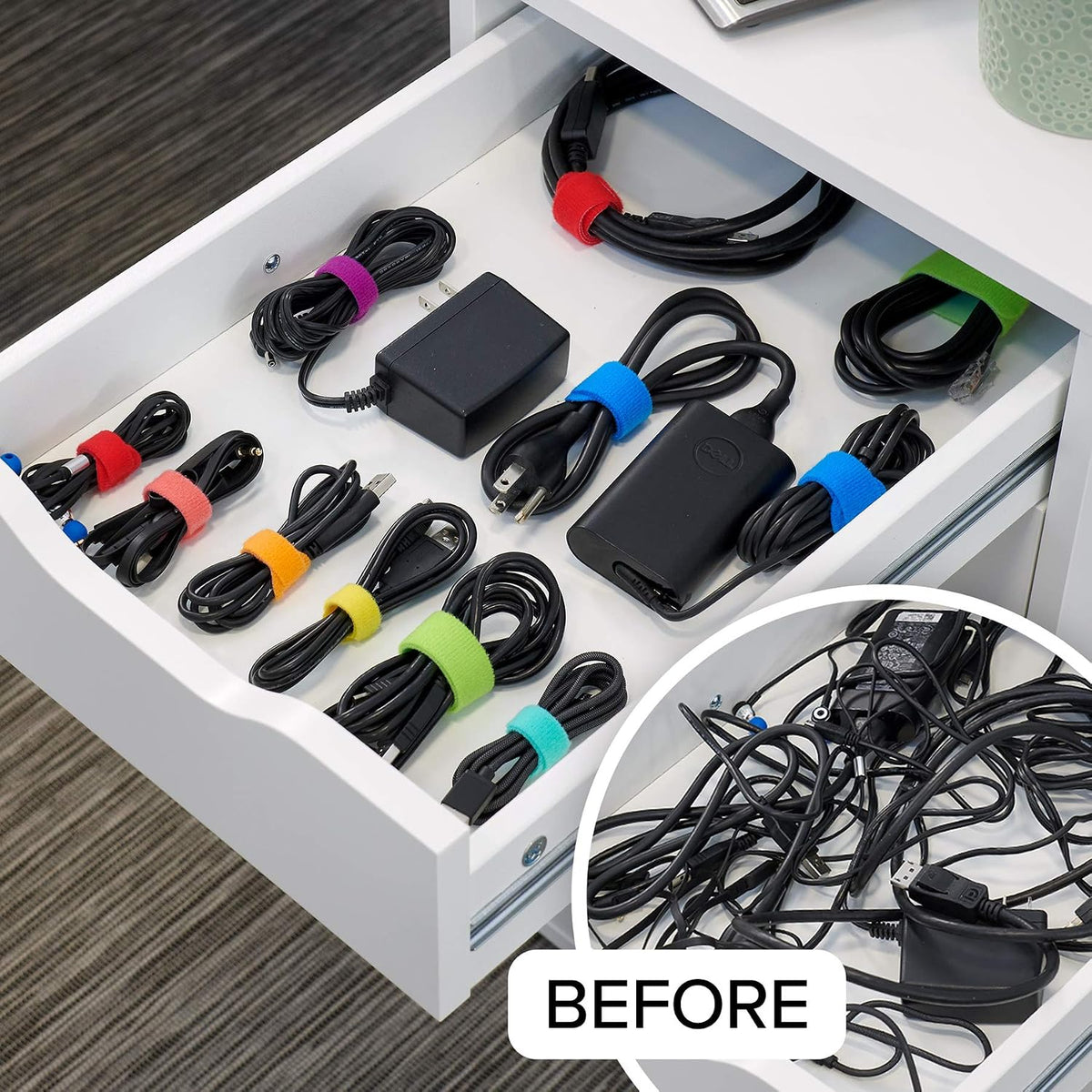 Wrap-It Storage Cable Management Value Pack - 61 Piece