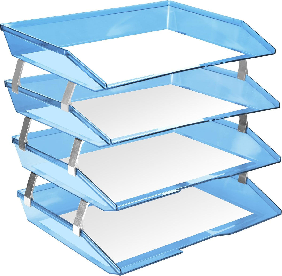 Acrimet Facility 4 Tier Letter Tray Side Load Plastic Desktop File Organizer ...