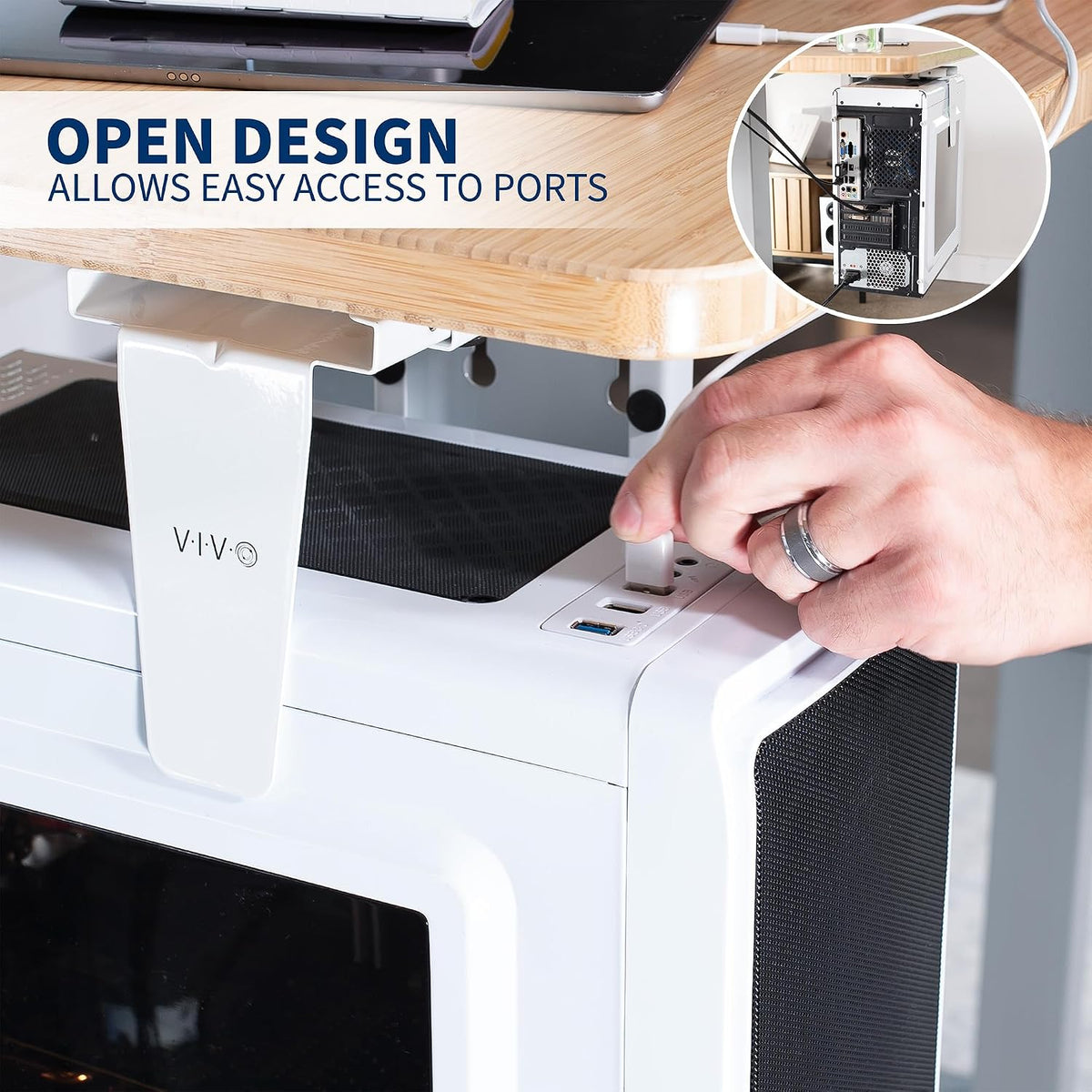 VIVO Under Desk and Wall Office PC Mount w/ Swivel