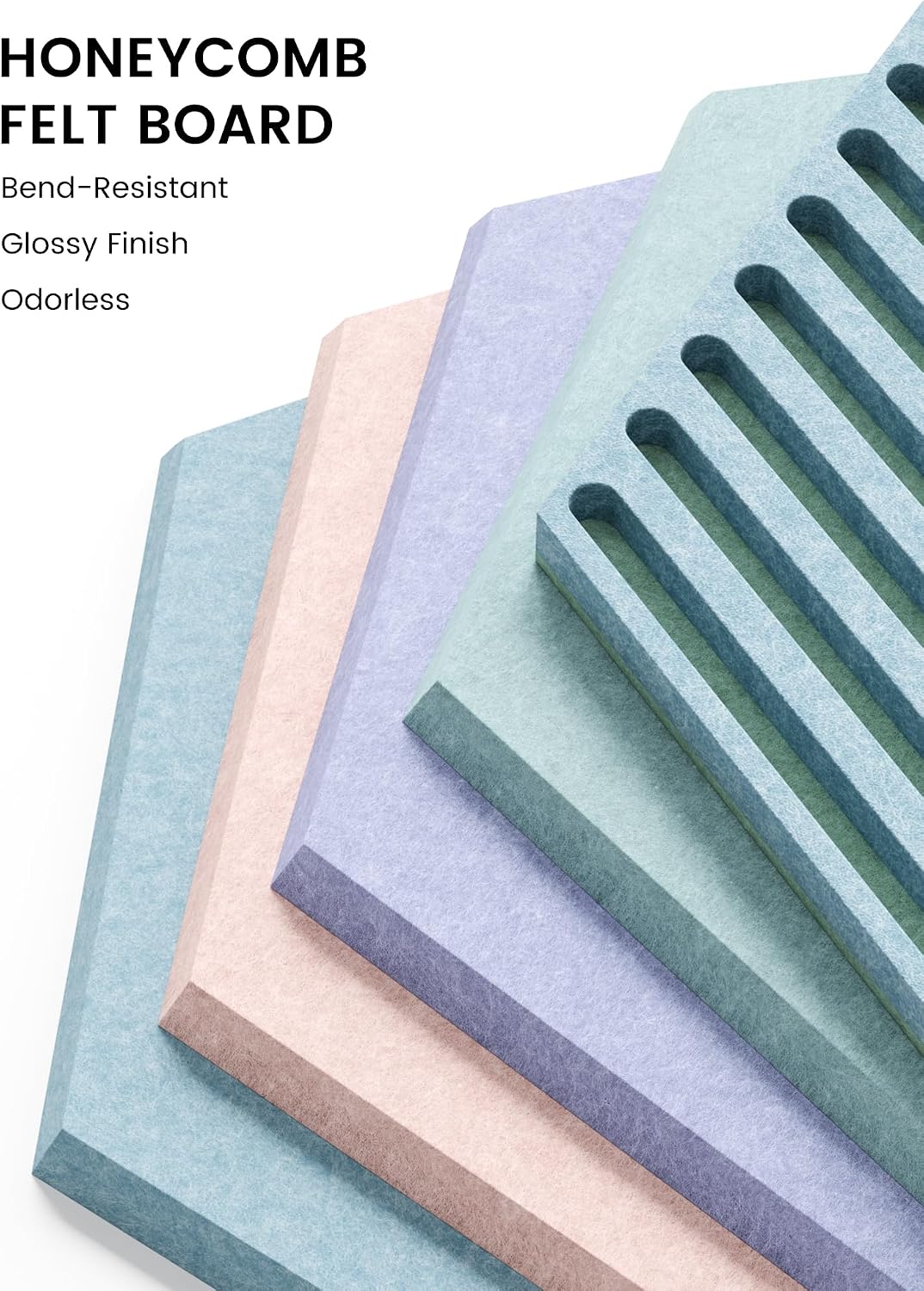 Fluxynara 10-Pack Hexagon Cork Board Alternative, Coastal Haze