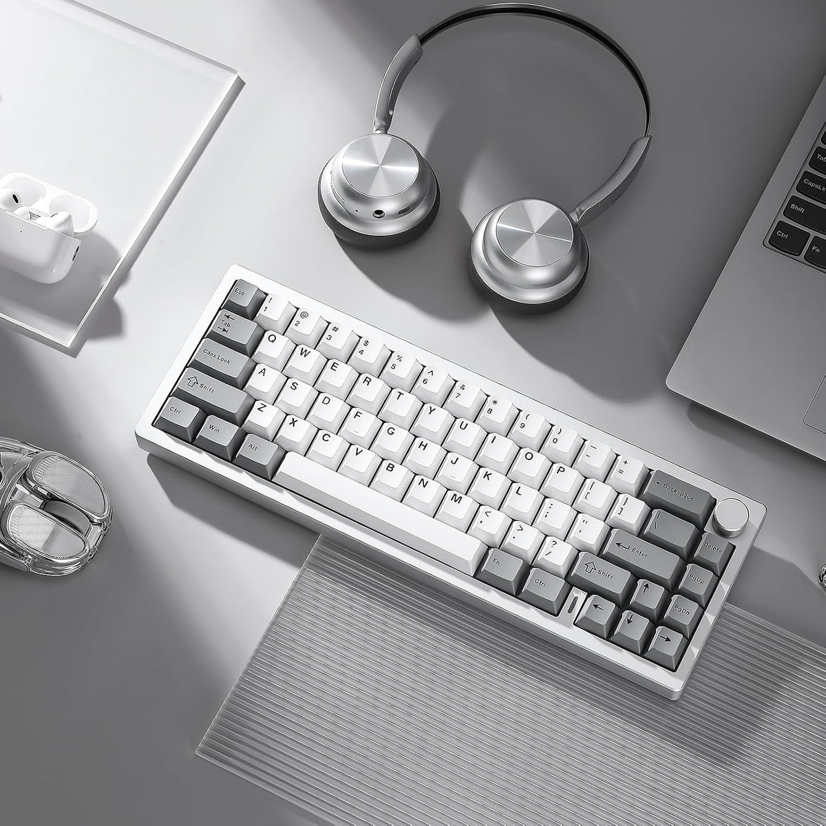 YUNZII AL68 Aluminum Wireless Mechanical Keyboard(Silver, Gateron Zero)