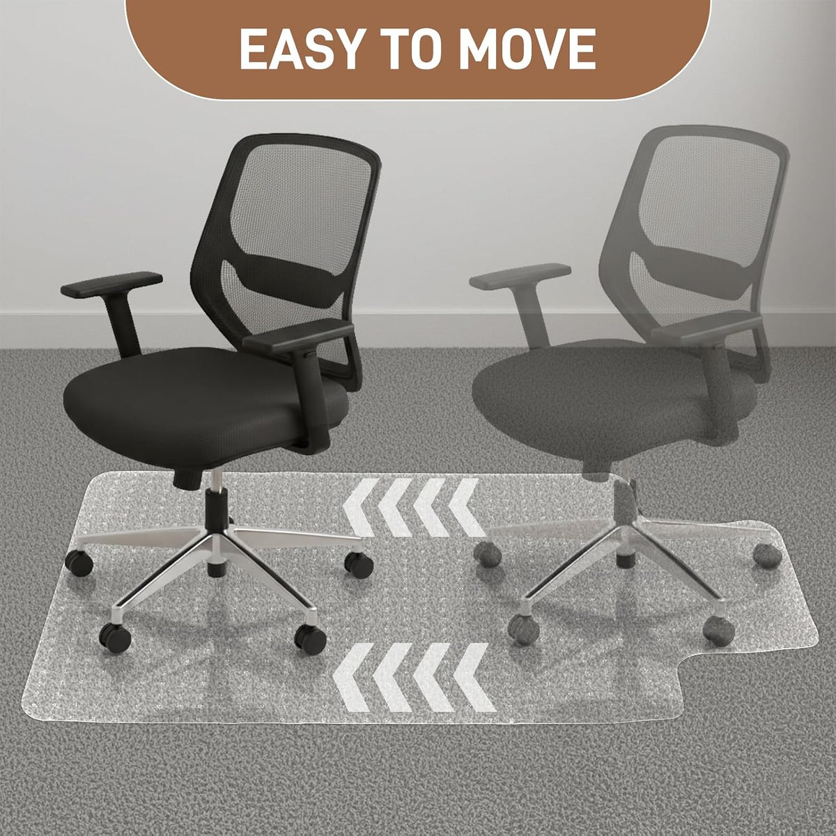 Winado Office Chair Mat, 36 x 48 in, Clear Carpet Floor Protector with Lip