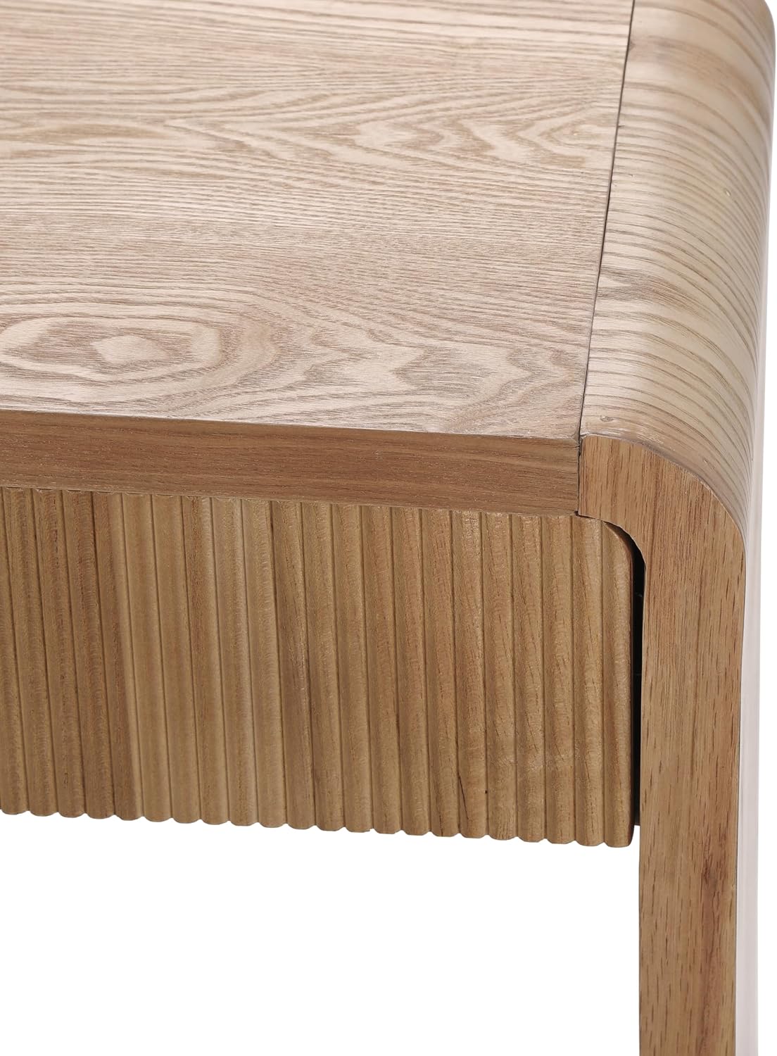 Knocbel Console Table with 3 Drawers and Vertical Slats, Modern Sofa Tables w...