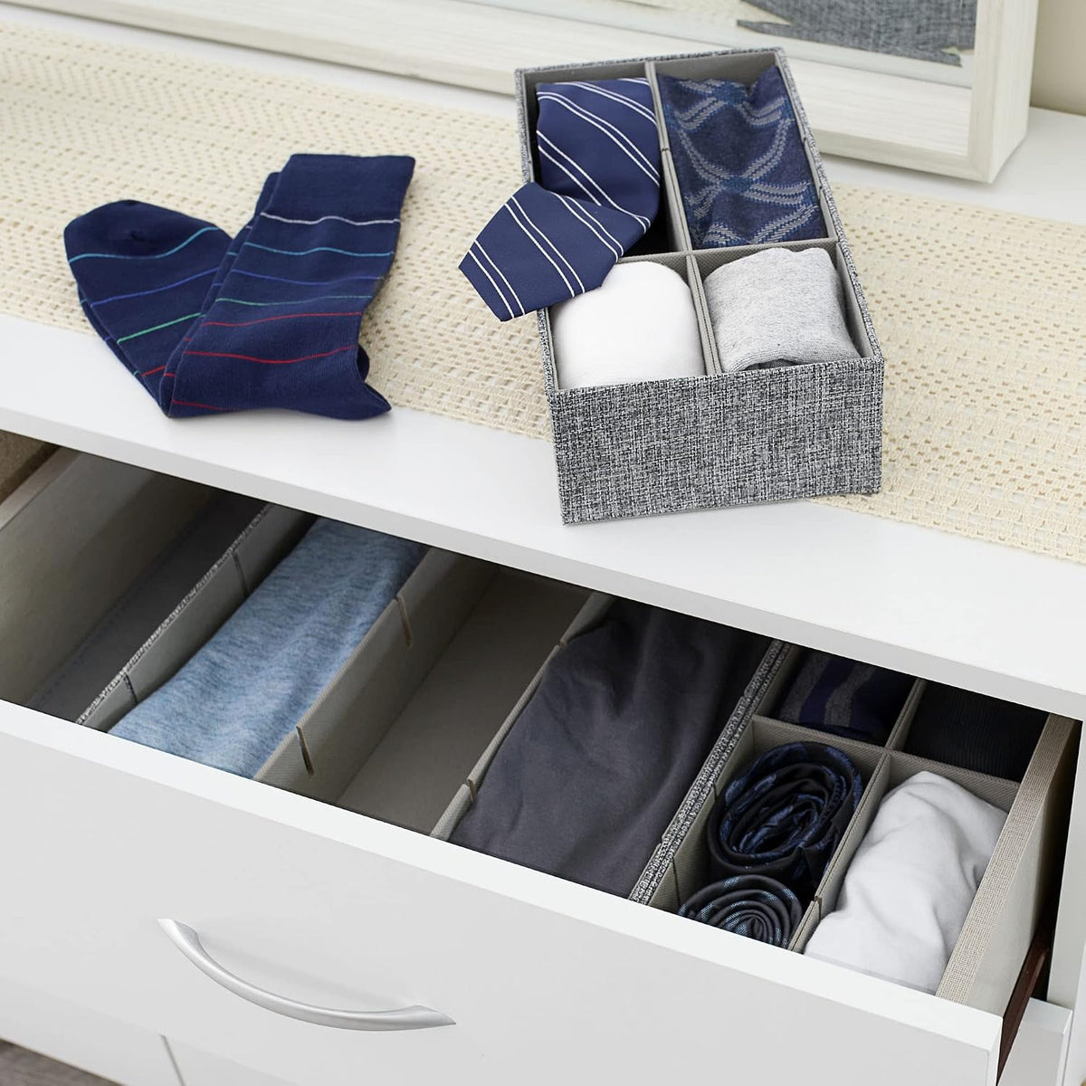 Household Essentials 3 Piece Drawer Organizers Starter Set, Customizable Inse...
