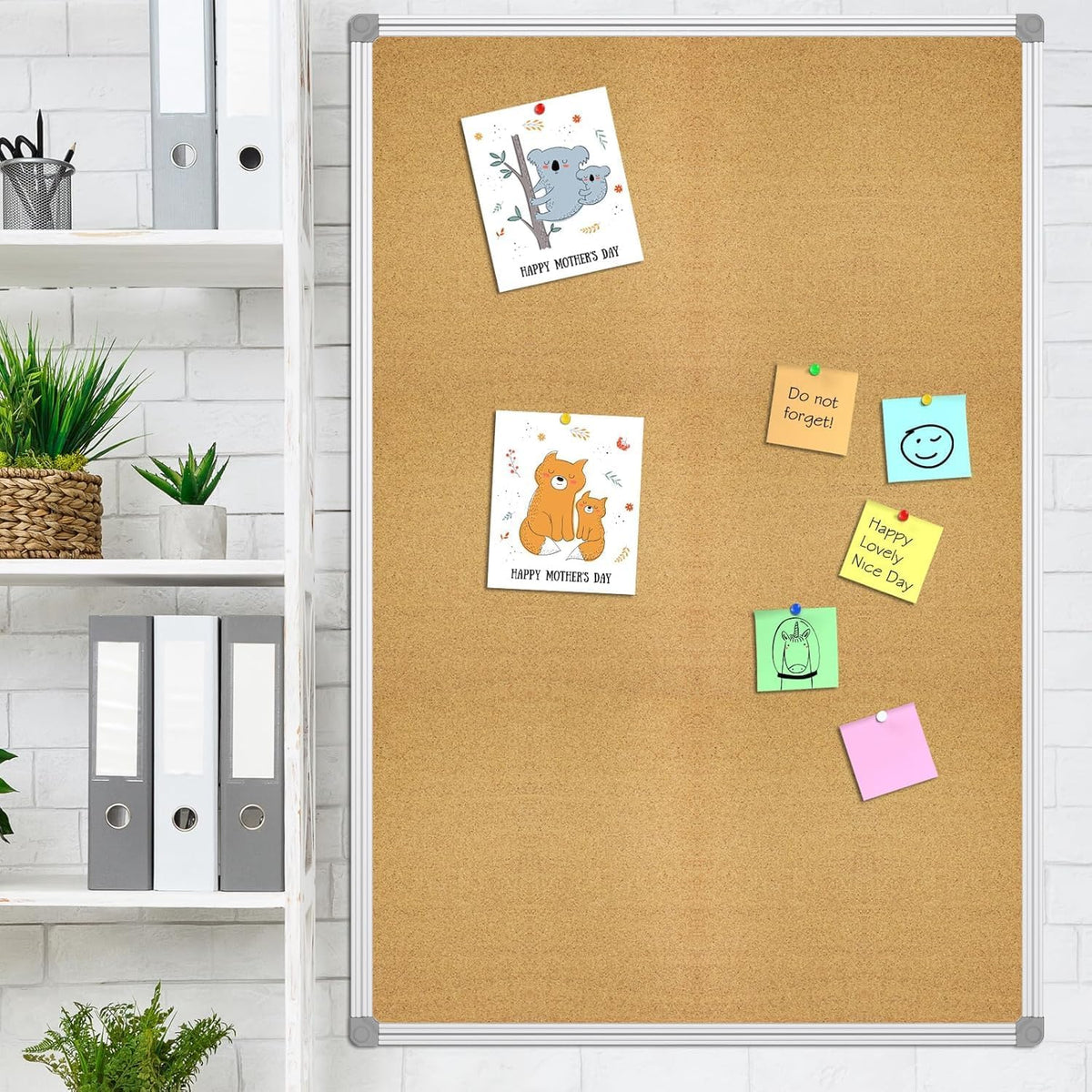 Lockways Large Cork Board 72 x 36 Inch, Bulletin Pin Board