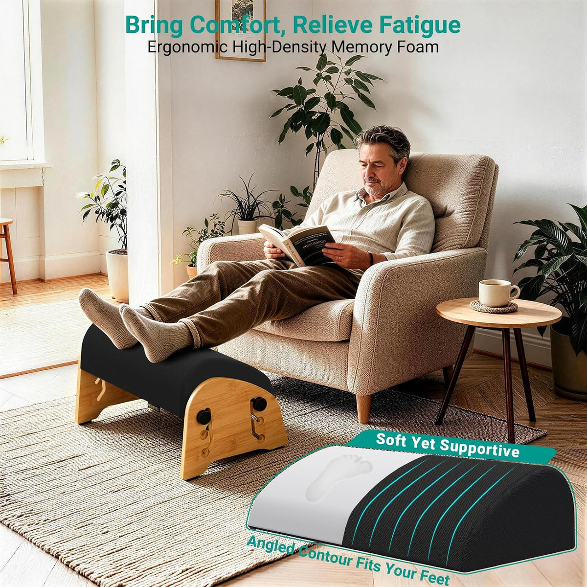 YEASHEIN Adjustable Office Foot Rest Under Desk at Work with 8 Positions
