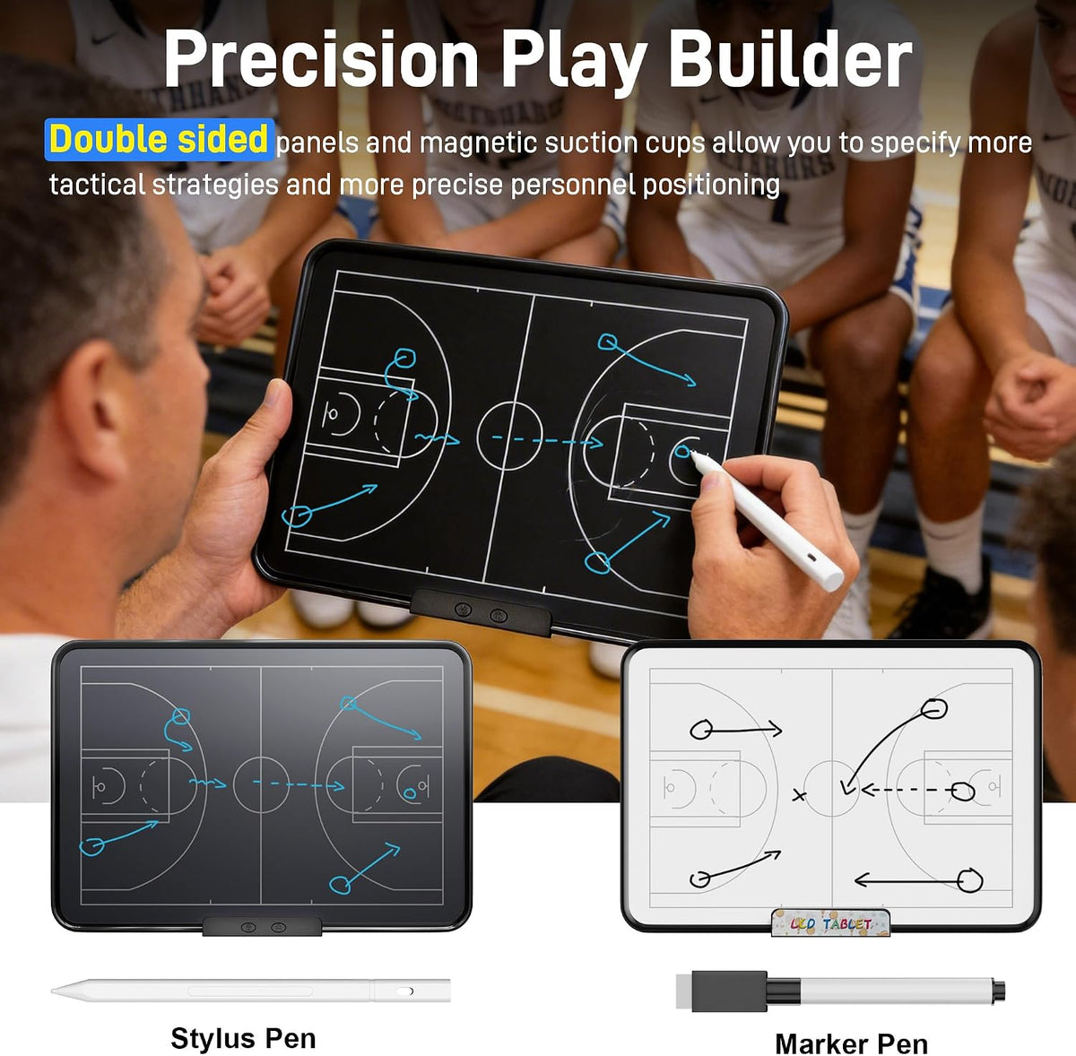 16 Inch Electronic Basketball Coaching Board with Double Sided