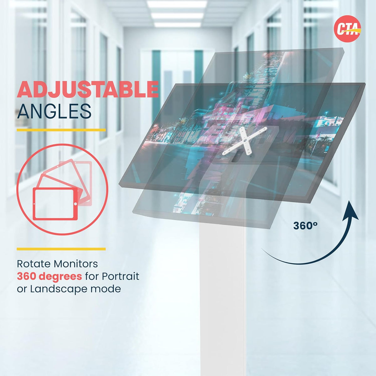 Floor Stand Kiosk - CTA Heavy-Duty VESA Compatible Floor Stand with Interior ...