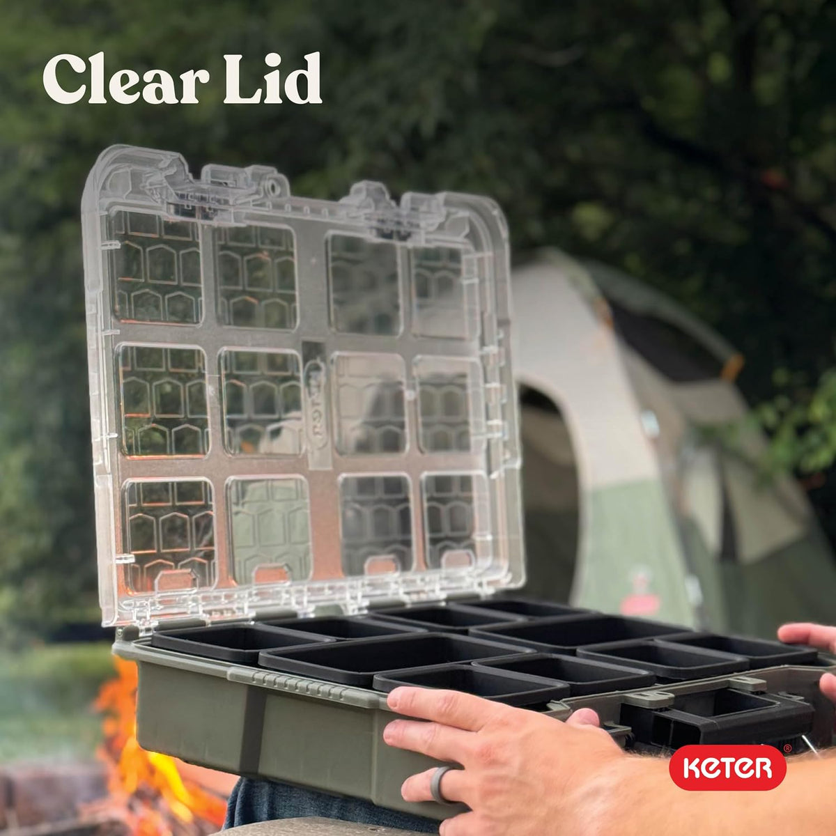 Keter Stack N' Roll Camping Gear Organizer, Portable Storage Organizer