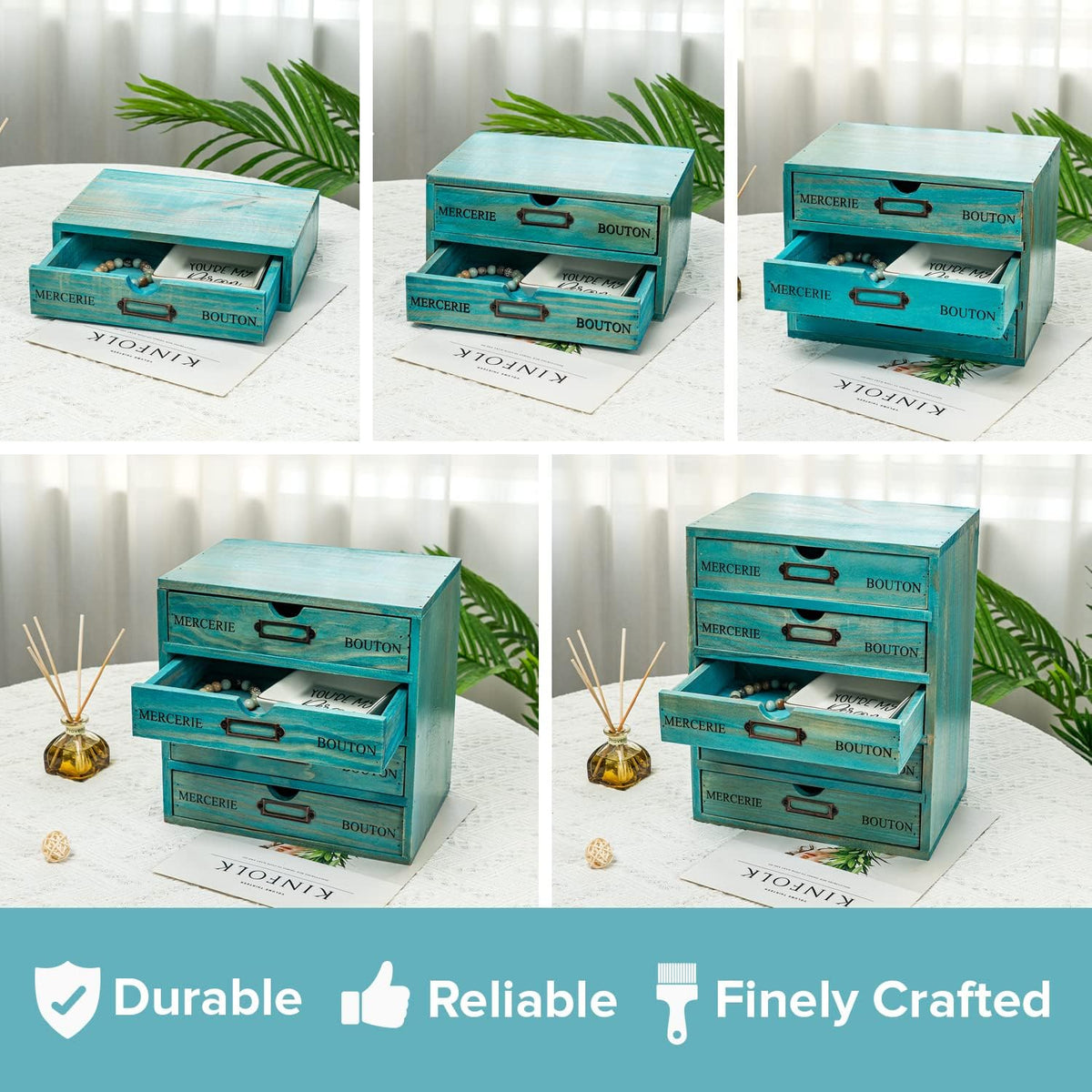5-piece Full Matching Set Turquoise Wooden Cabinets,European Country Style De...