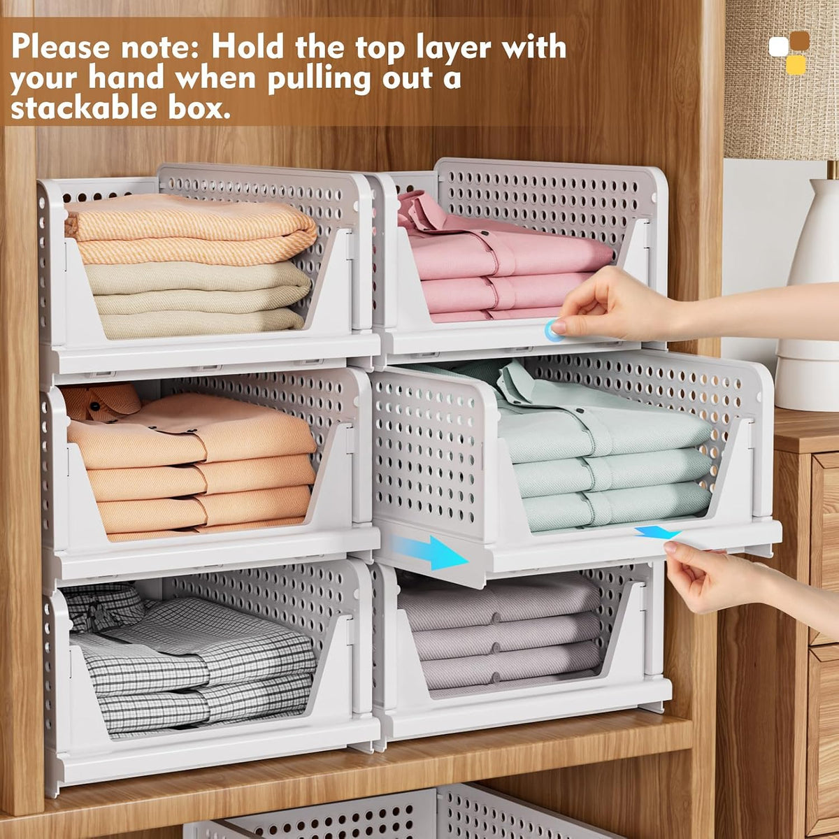 5 Pack Closet Organizer Basket, Closet Organizers and Storage, Yellow