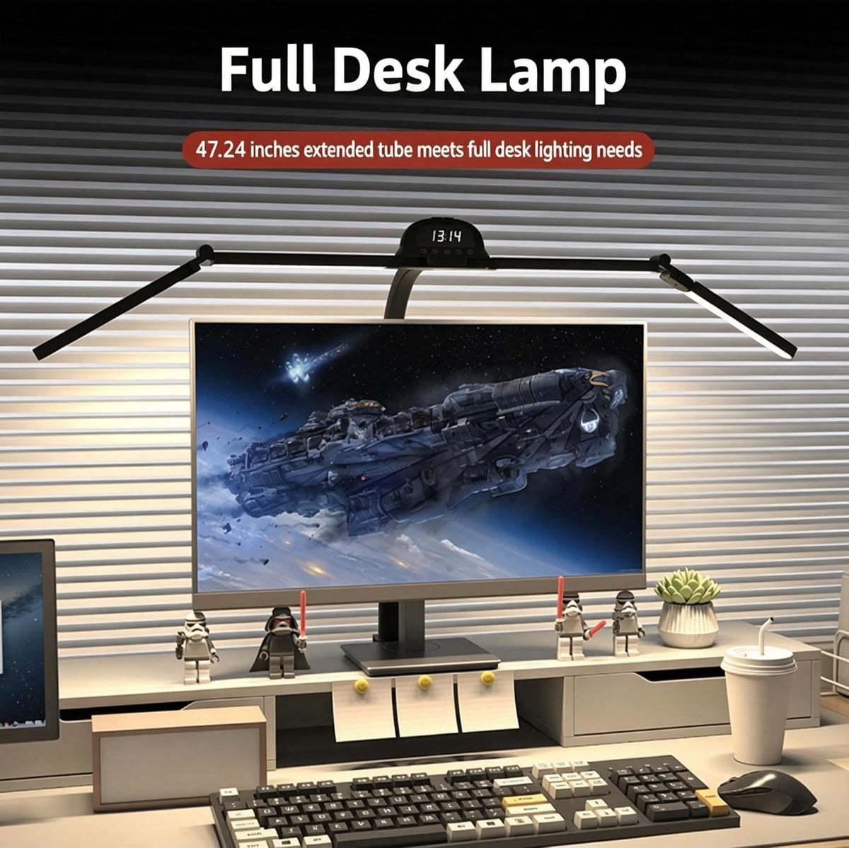 LED Architect Clamp Desk Lamp for Office, Table Light, RGB & Remote