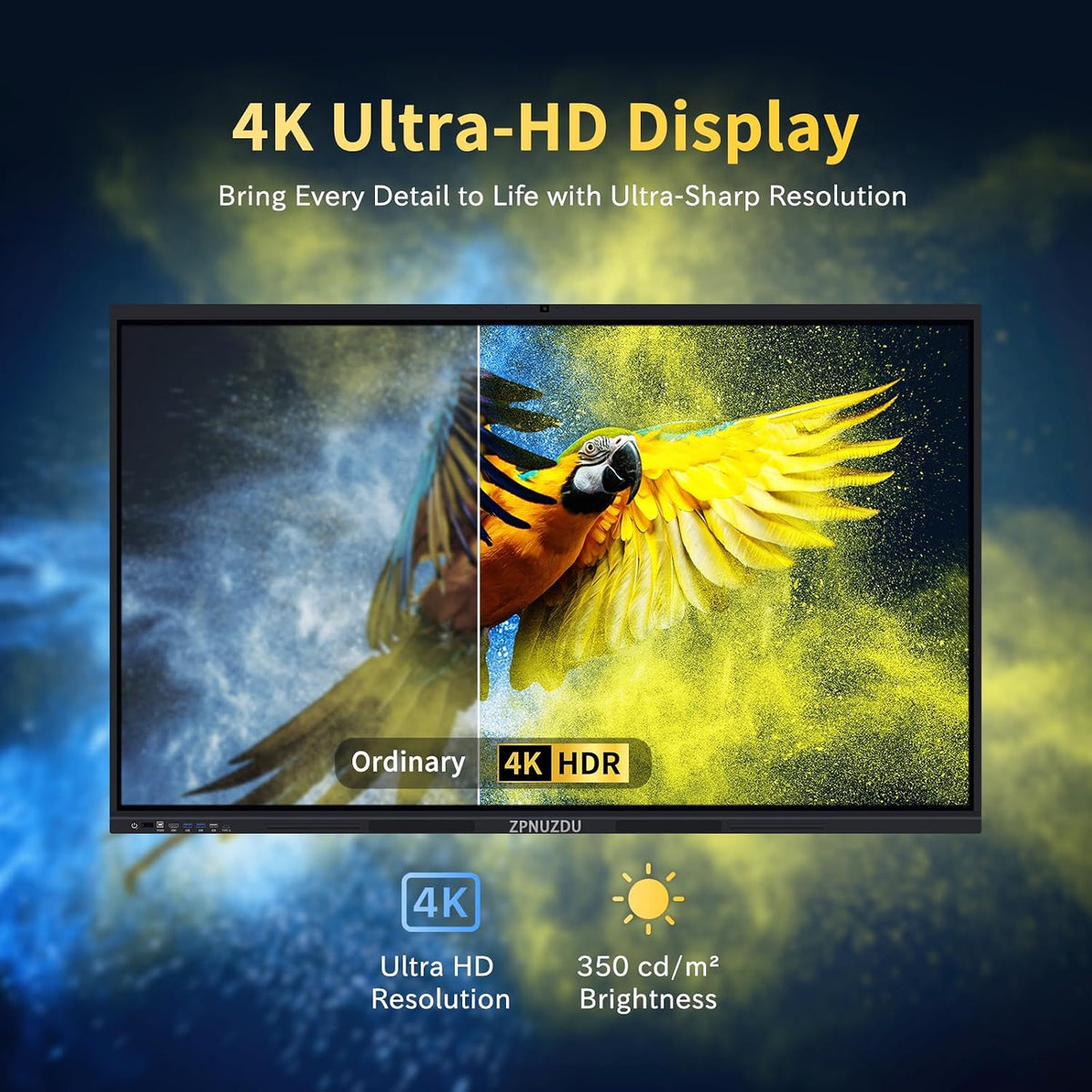Smart Board,65" Smart Board for Classroom Office Home, 4K UHD Touch Scre...