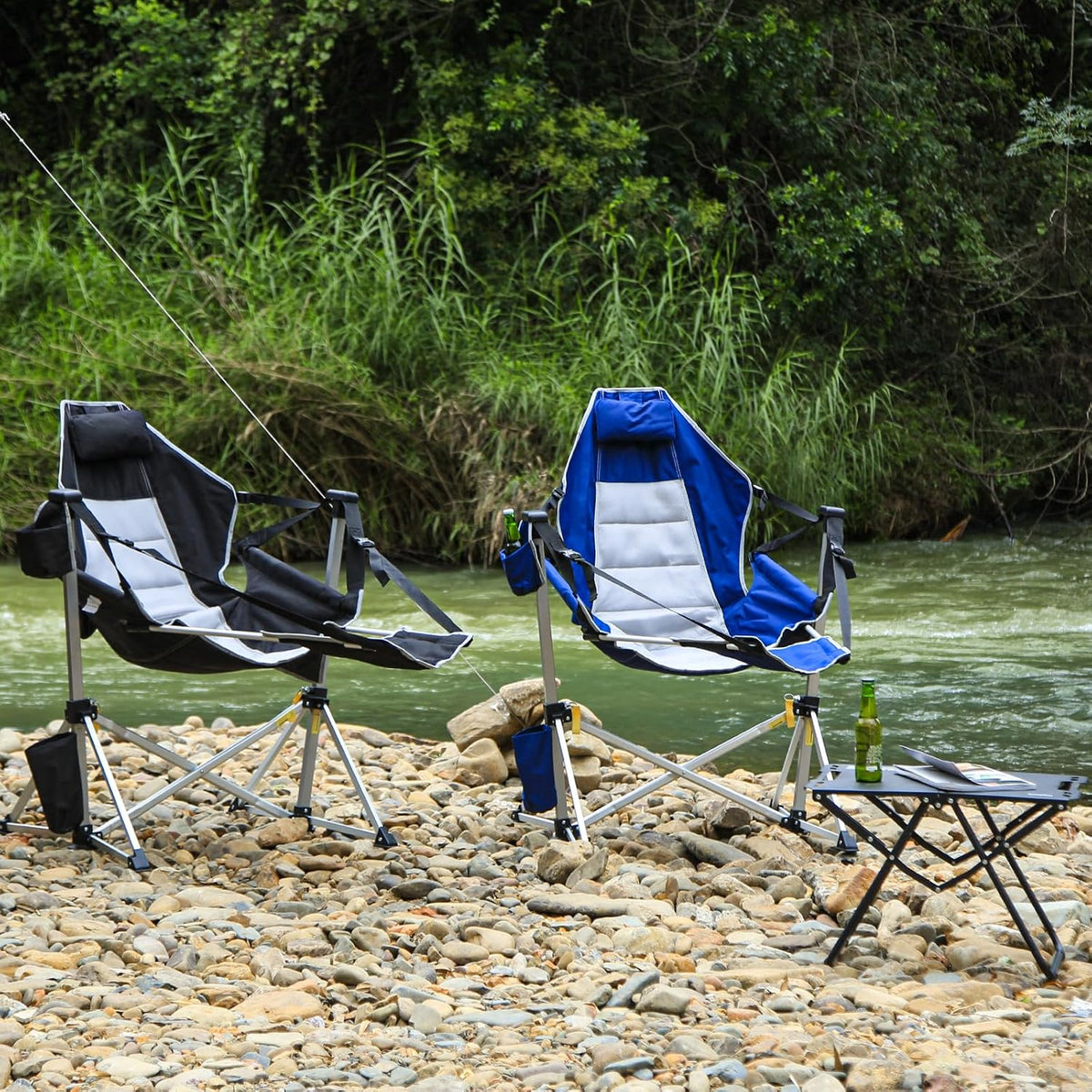 Romswi 2-Pack Aluminum Hammock Chair with Footrest, Oversized Portable Foldin...