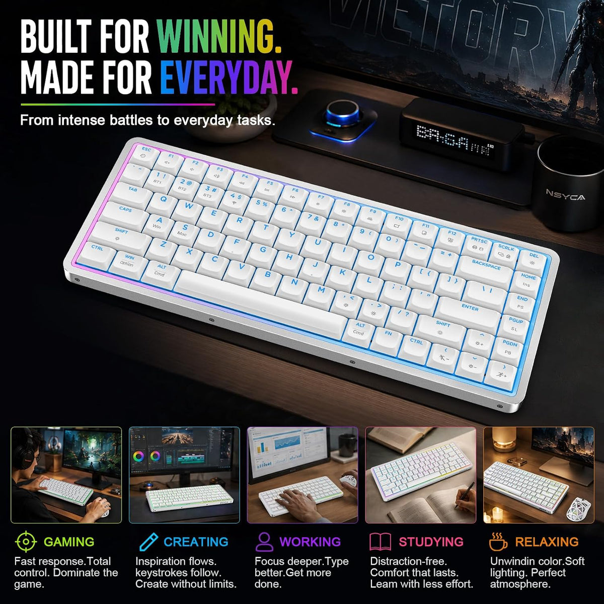 Air75 Low Profile Mechanical Keyboard Wireless, 75% Aluminum Frame, Hot Swapp...