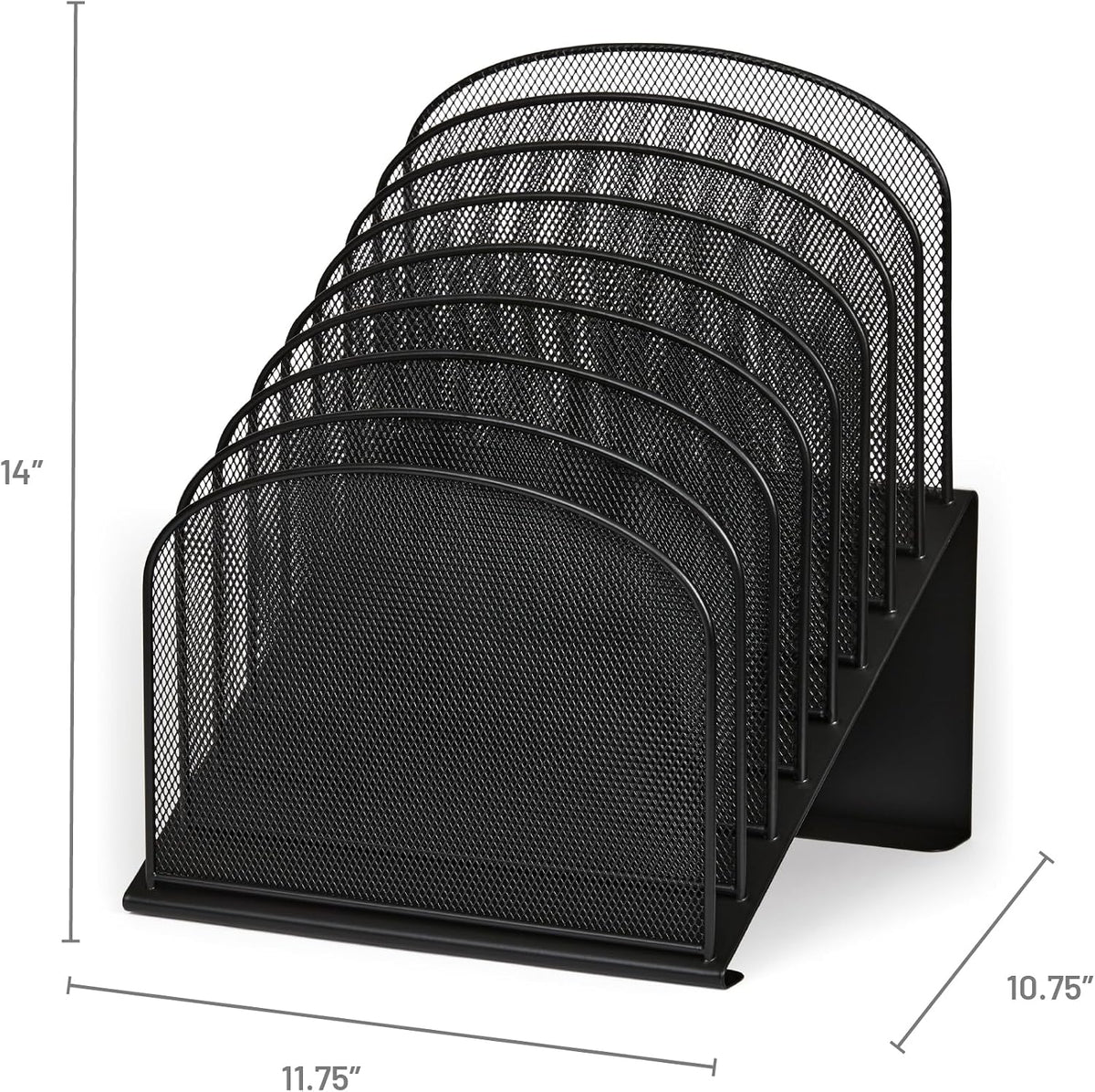 Safco Onyx Desk Organizer, 8 Tiered Vertical Compartments, Office and Classro...