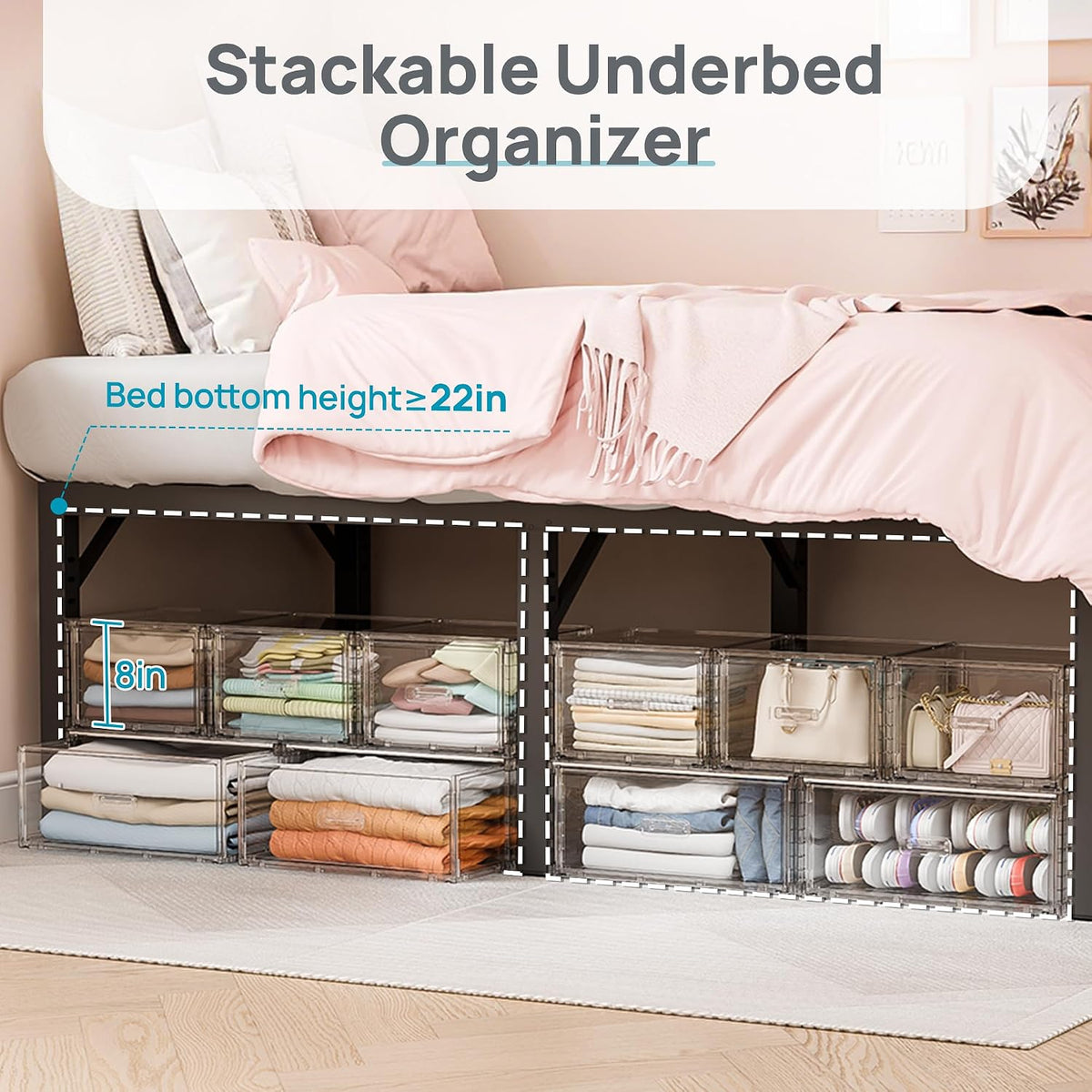 Vtopmart 5 Pack Large & Medium Storage Stackable Drawers Set