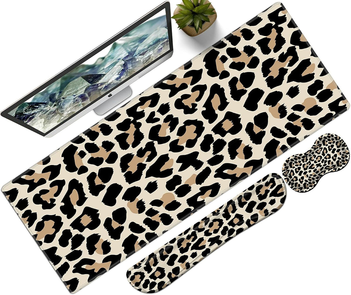 Pretty Mouse Pad and Wrist Rest Set, Extended Desk Mat (31.5" x 11.8&quo...